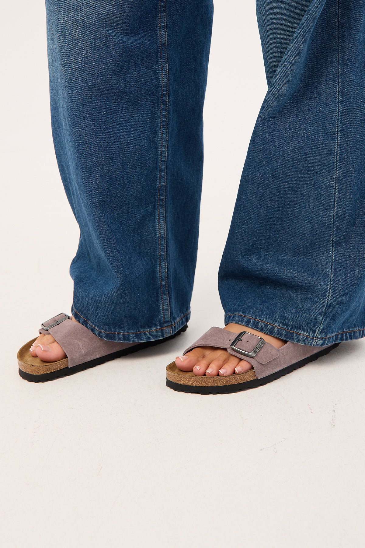 Birkenstock Arizona Sfb Suede Leather Narrow Faded Purple - Image 4