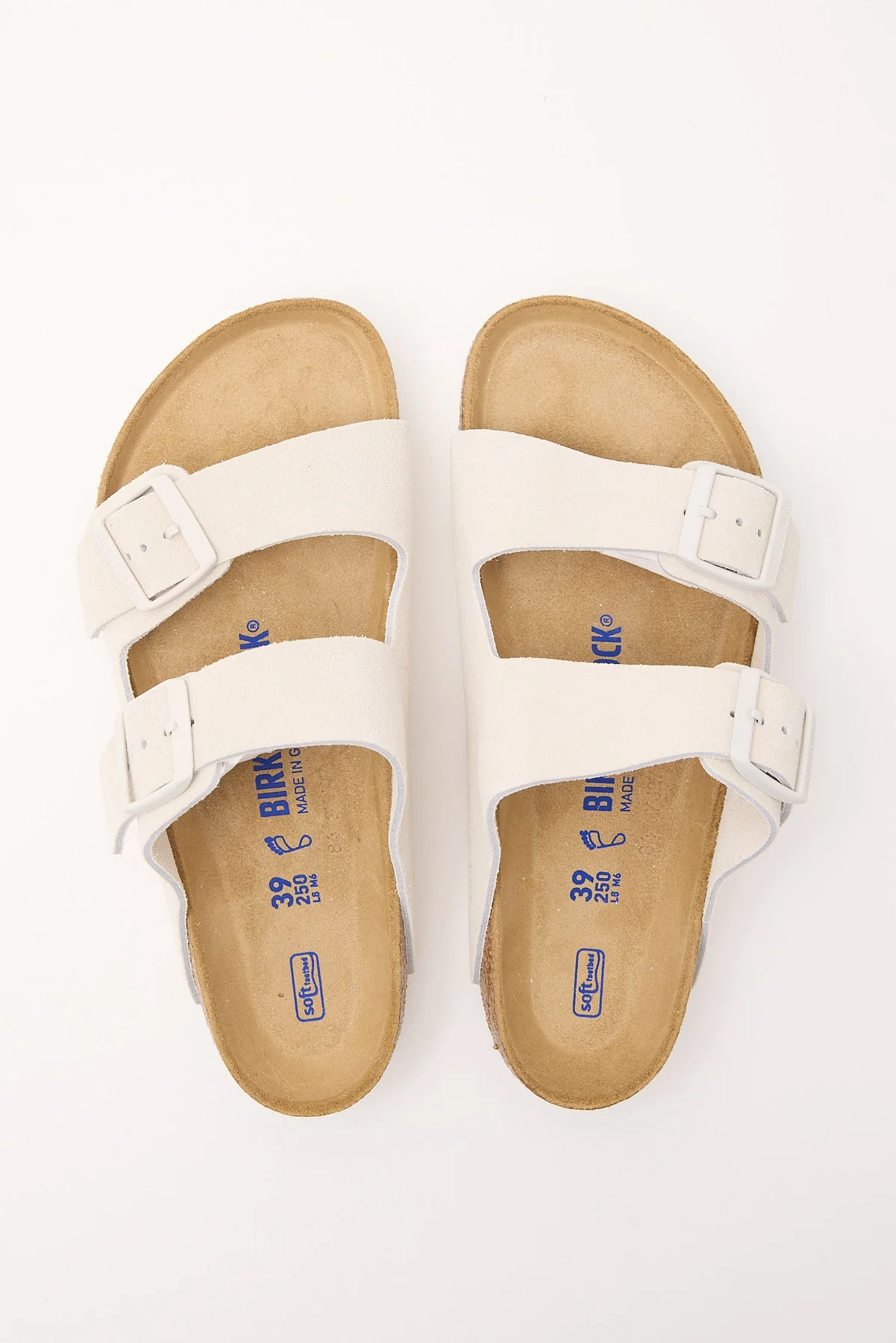 Birkenstock Arizona SFB Suede Leather Regular Antique White - Image 2