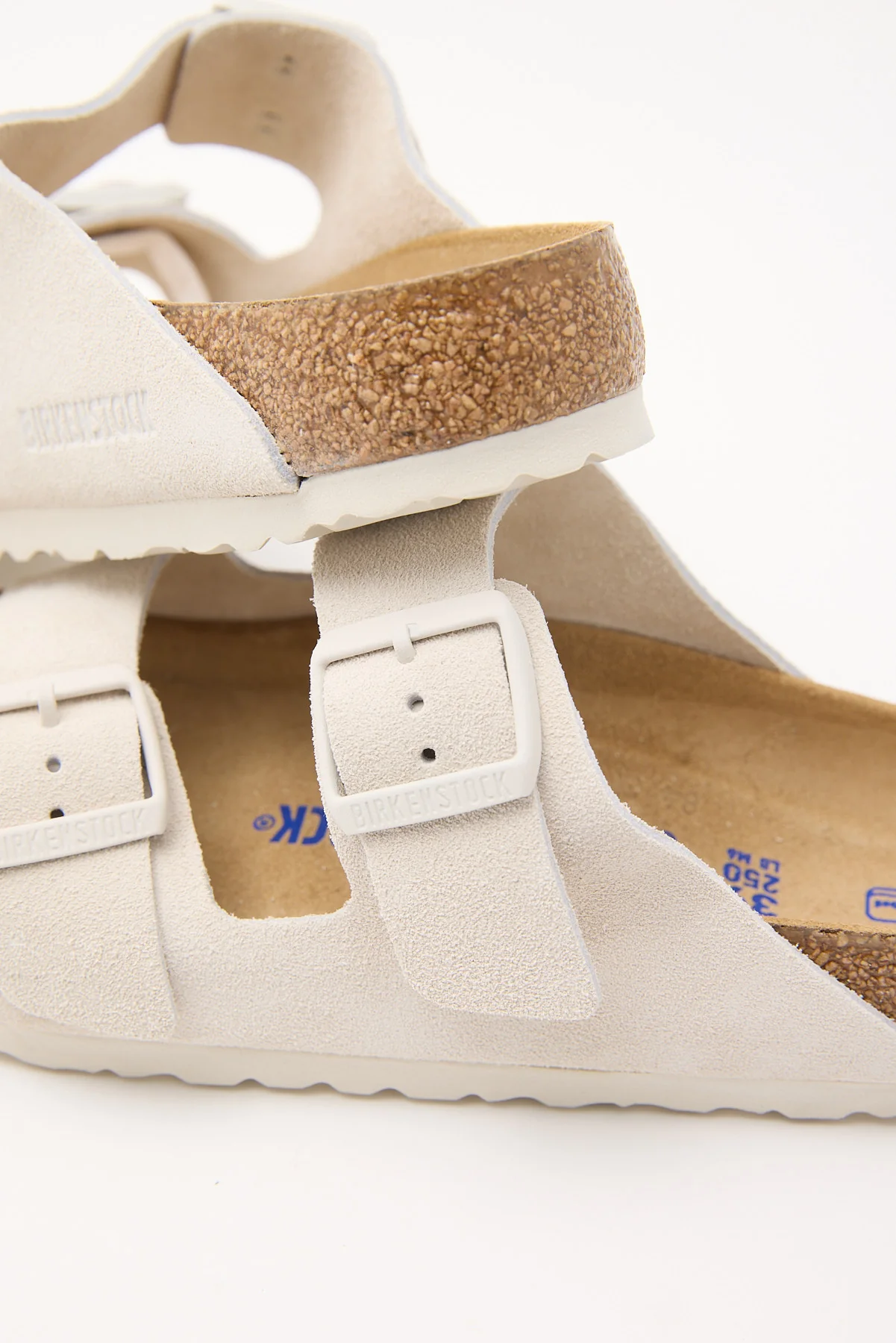 Birkenstock Arizona SFB Suede Leather Regular Antique White - Image 3