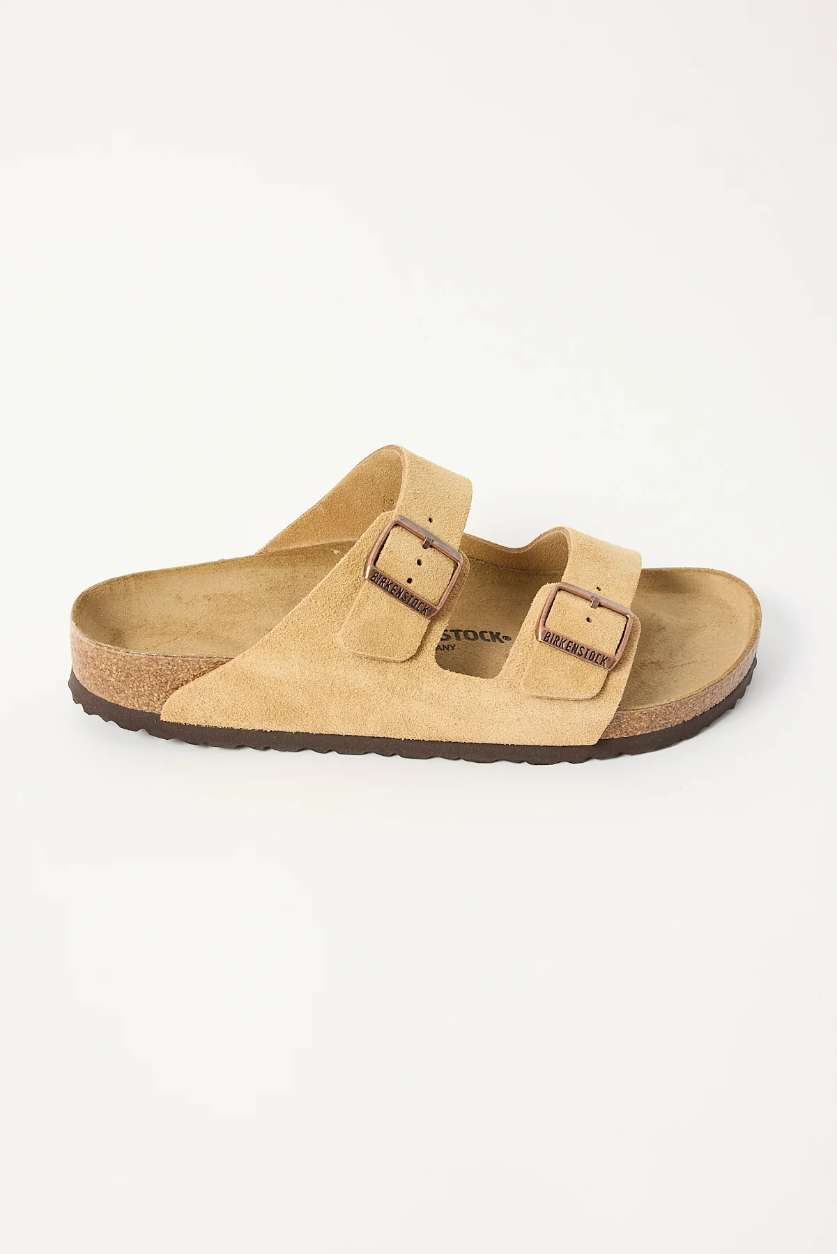 Birkenstock Arizona Suede Leather Narrow Latte Cream
