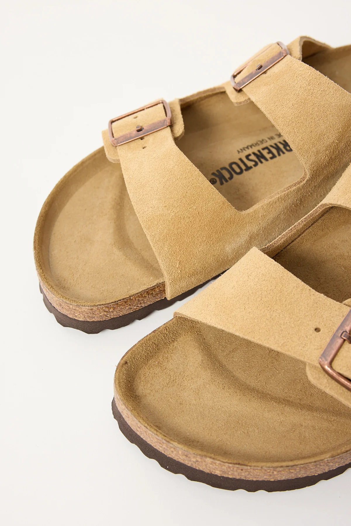 Birkenstock Arizona Suede Leather Narrow Latte Cream - Image 4