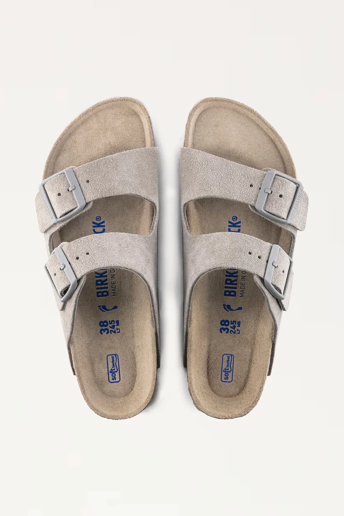 Birkenstock Arizona Suede Leather Narrow Stone Coin - Image 4