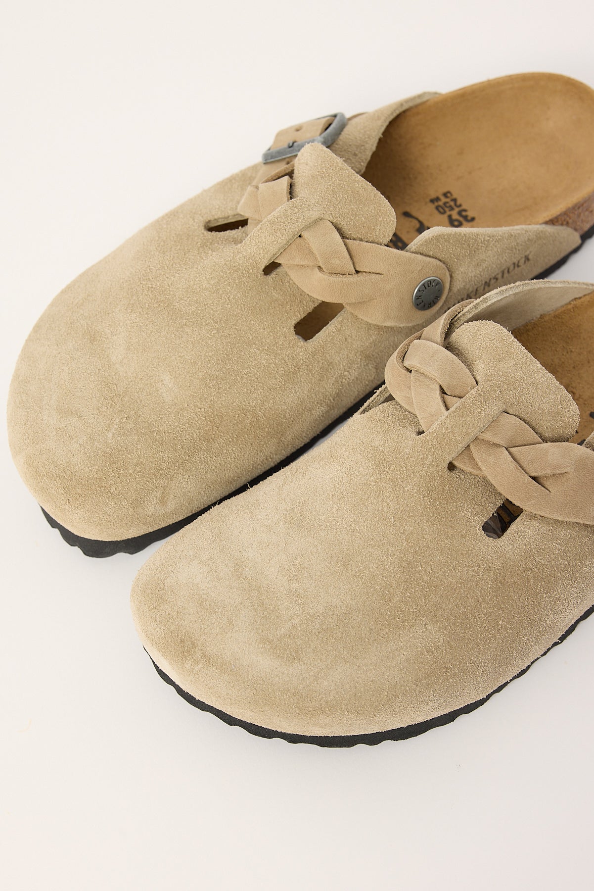 Birkenstock Boston Braided Suede Narrow Taupe - Image 3