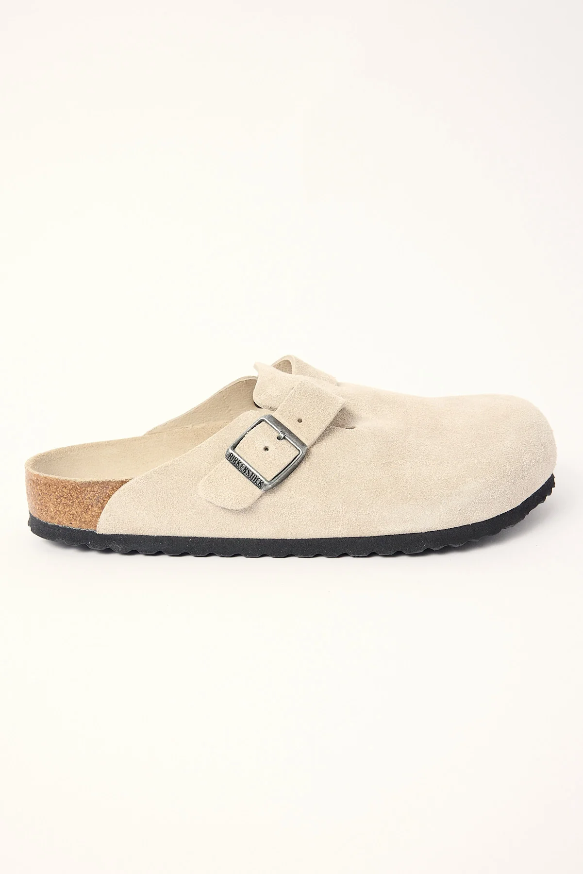 Birkenstock Boston SFB Suede Leather Oyster Tonal Footbed