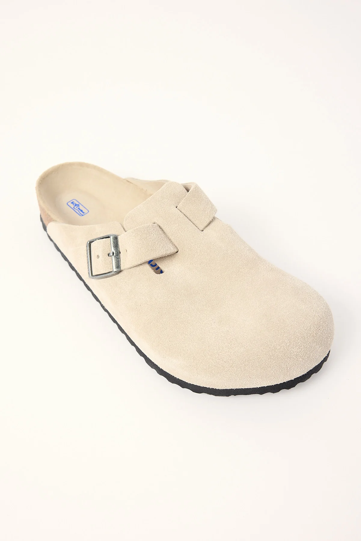 Birkenstock Boston SFB Suede Leather Oyster Tonal Footbed - Image 2
