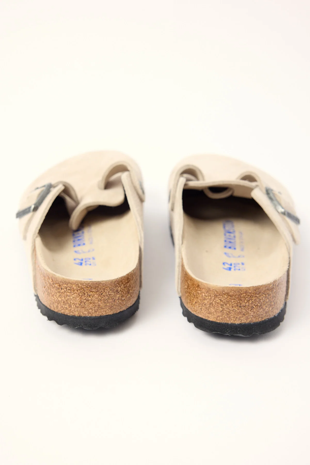 Birkenstock Boston SFB Suede Leather Oyster Tonal Footbed - Image 4