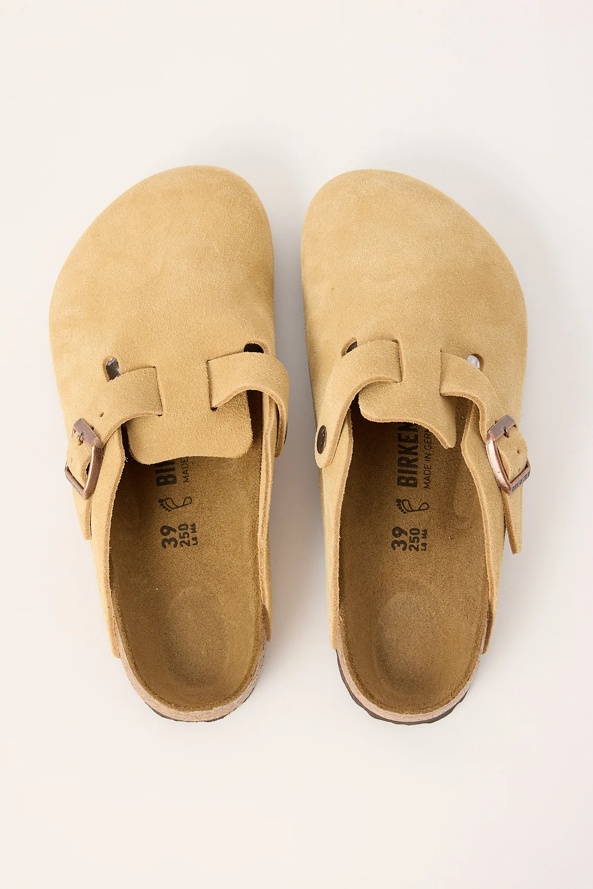 Birkenstock Boston Suede Leather Regular Latte Cream - Image 2