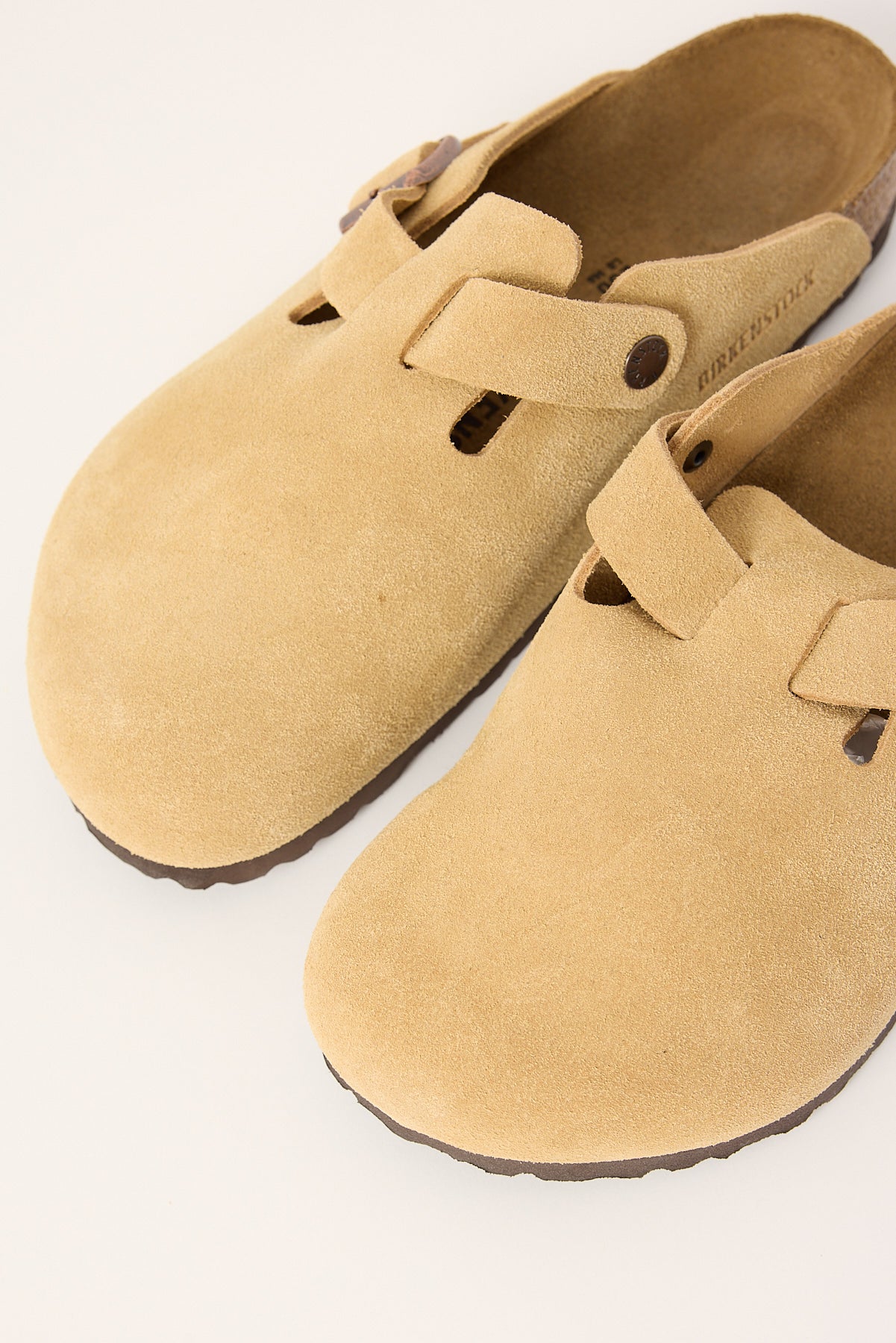 Birkenstock Boston Suede Leather Regular Latte Cream - Image 3