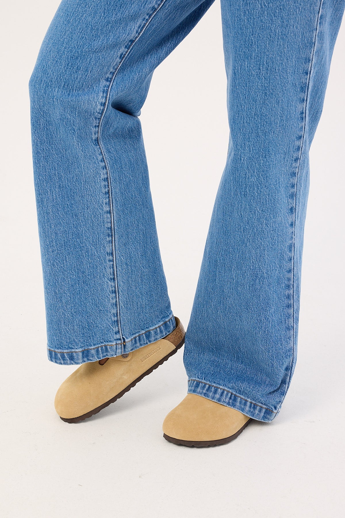Birkenstock Boston Suede Leather Regular Latte Cream - Image 5