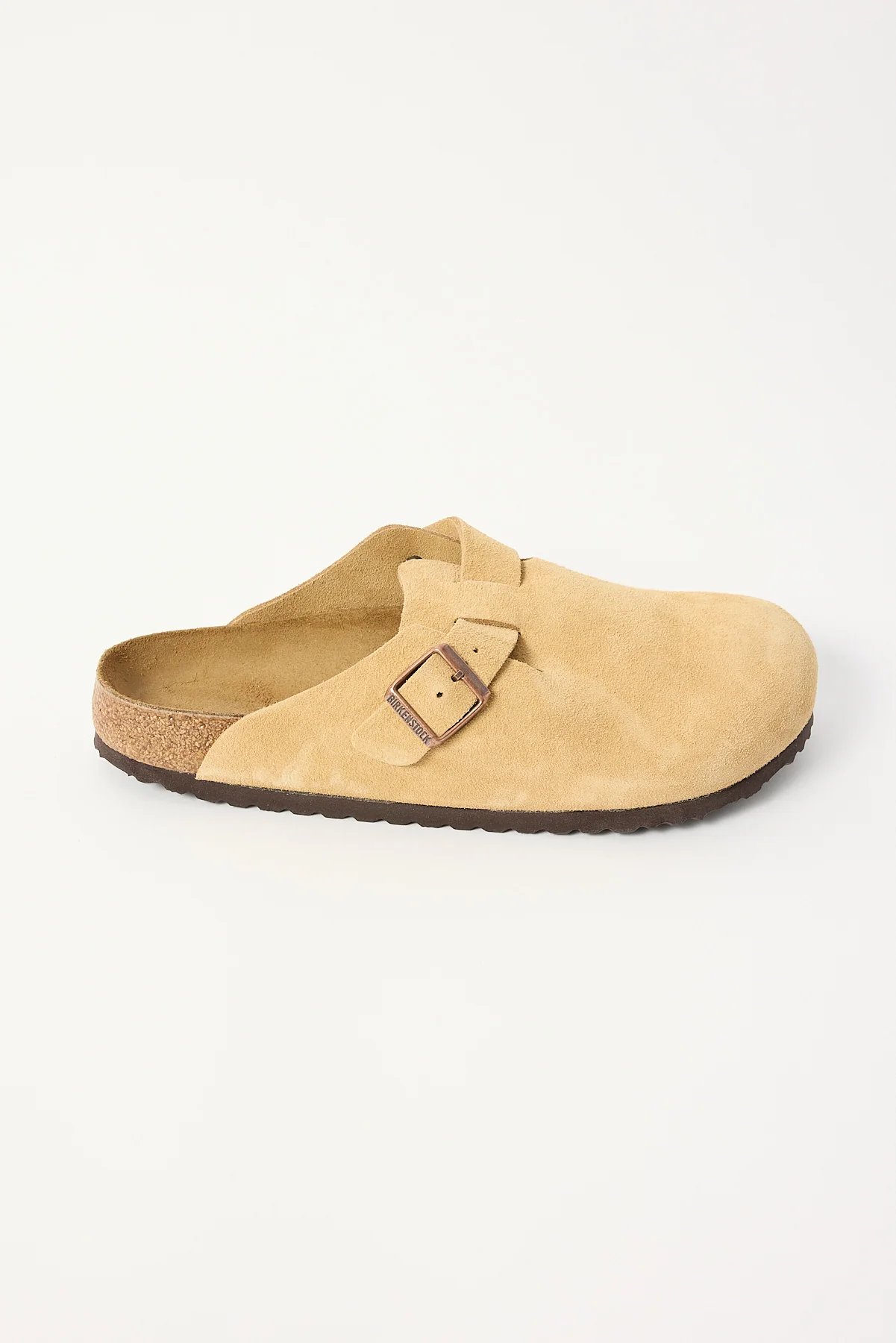 Birkenstock Boston Suede Leather Regular Latte Cream