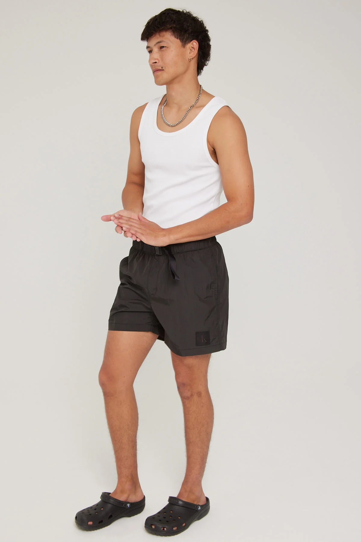Calvin Klein Ck Utility Nylon Swim Short Medium Drawstring PVH Black - Image 3