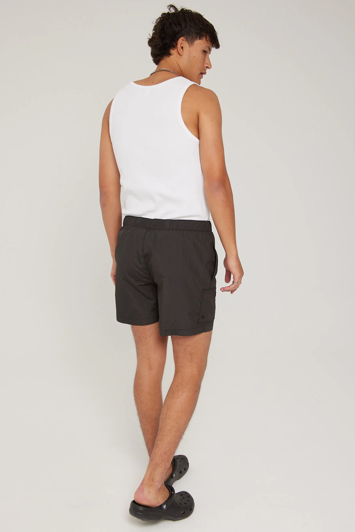 Calvin Klein Ck Utility Nylon Swim Short Medium Drawstring PVH Black - Image 4