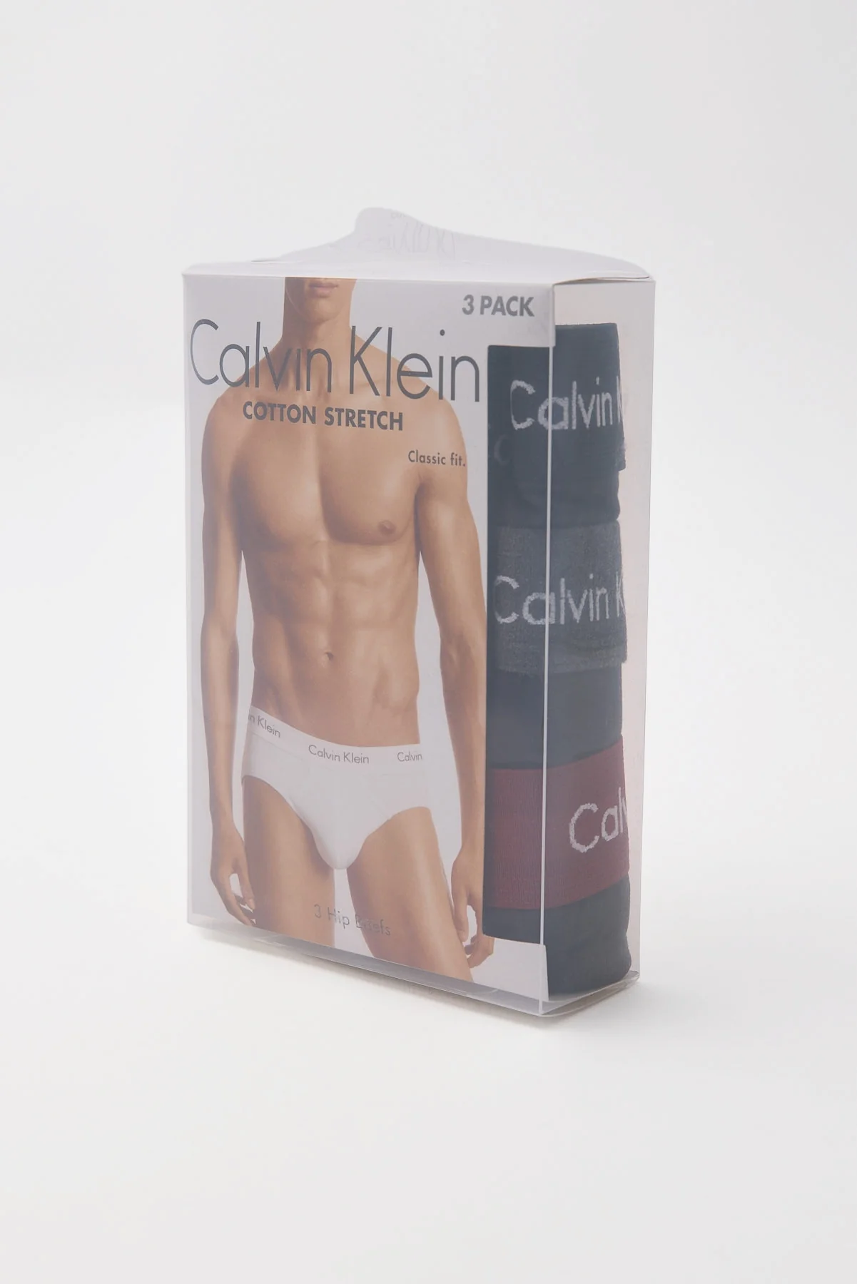 Calvin Klein Cotton Stretch Trunk 3Pk Black W/Black/Charcoal Heather/Syra - Image 2