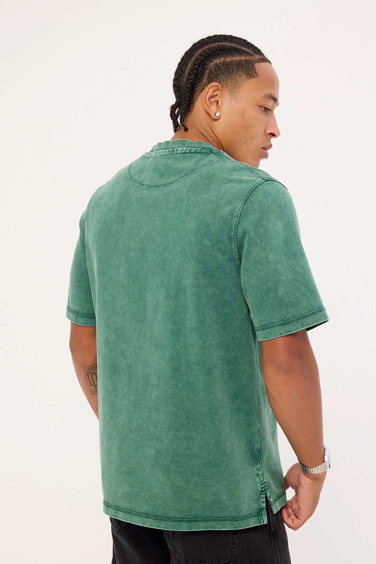 Canterbury Embroidered Heritage Logo Heavyweight Oversized Tee Pine Needle Green - Image 5