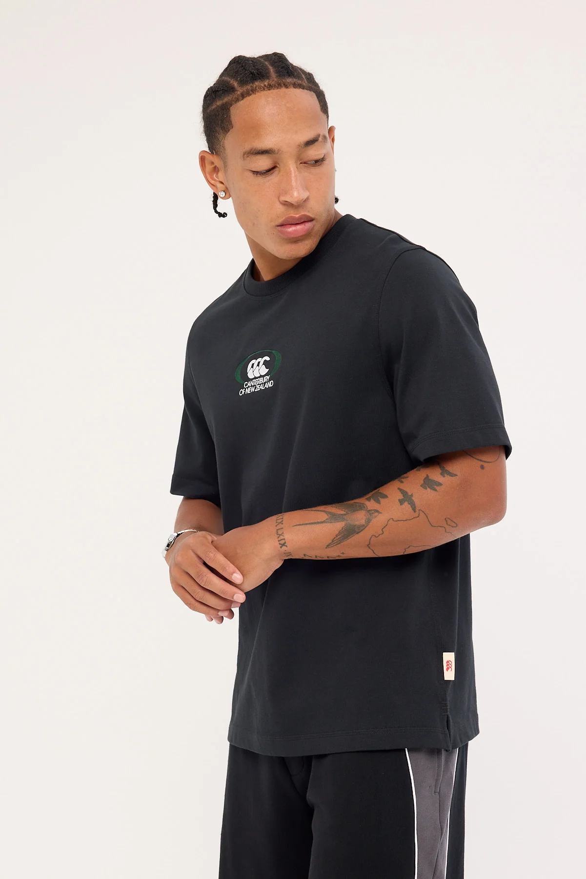 Canterbury Embroidered Oval Logo Heavyweight Oversized Tee Jet Black - Image 5