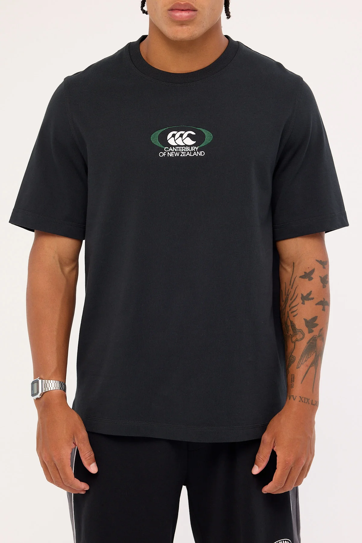 Canterbury Embroidered Oval Logo Heavyweight Oversized Tee Jet Black - Image 7