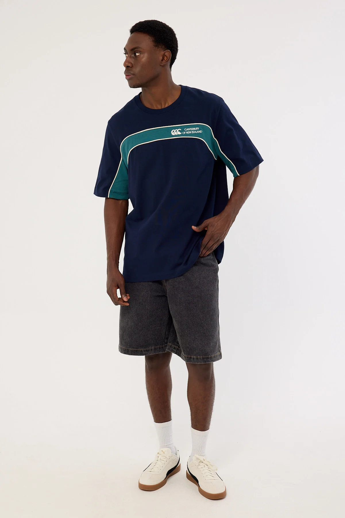 Canterbury Heritage Panelled T-Shirt Navy - Image 2