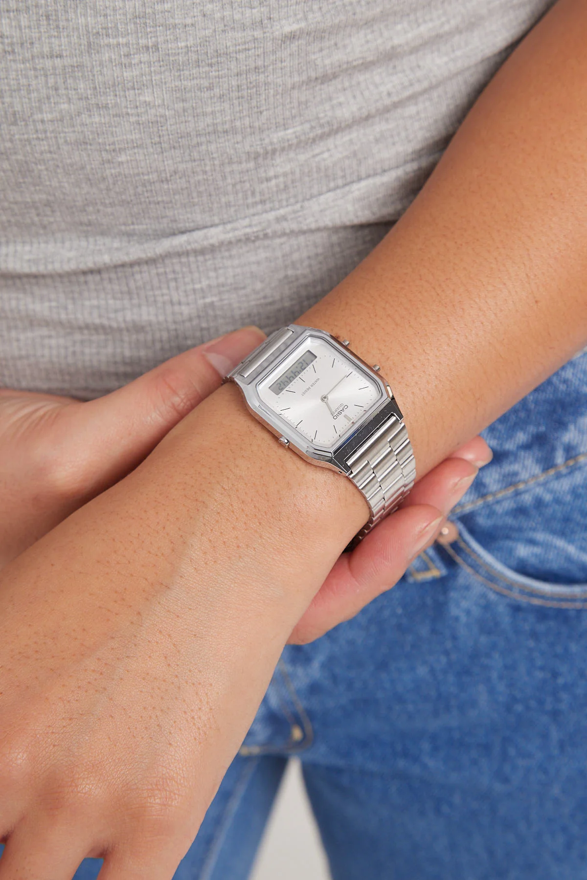 Casio AQ230A-7A Duo Watch Silver - Image 4