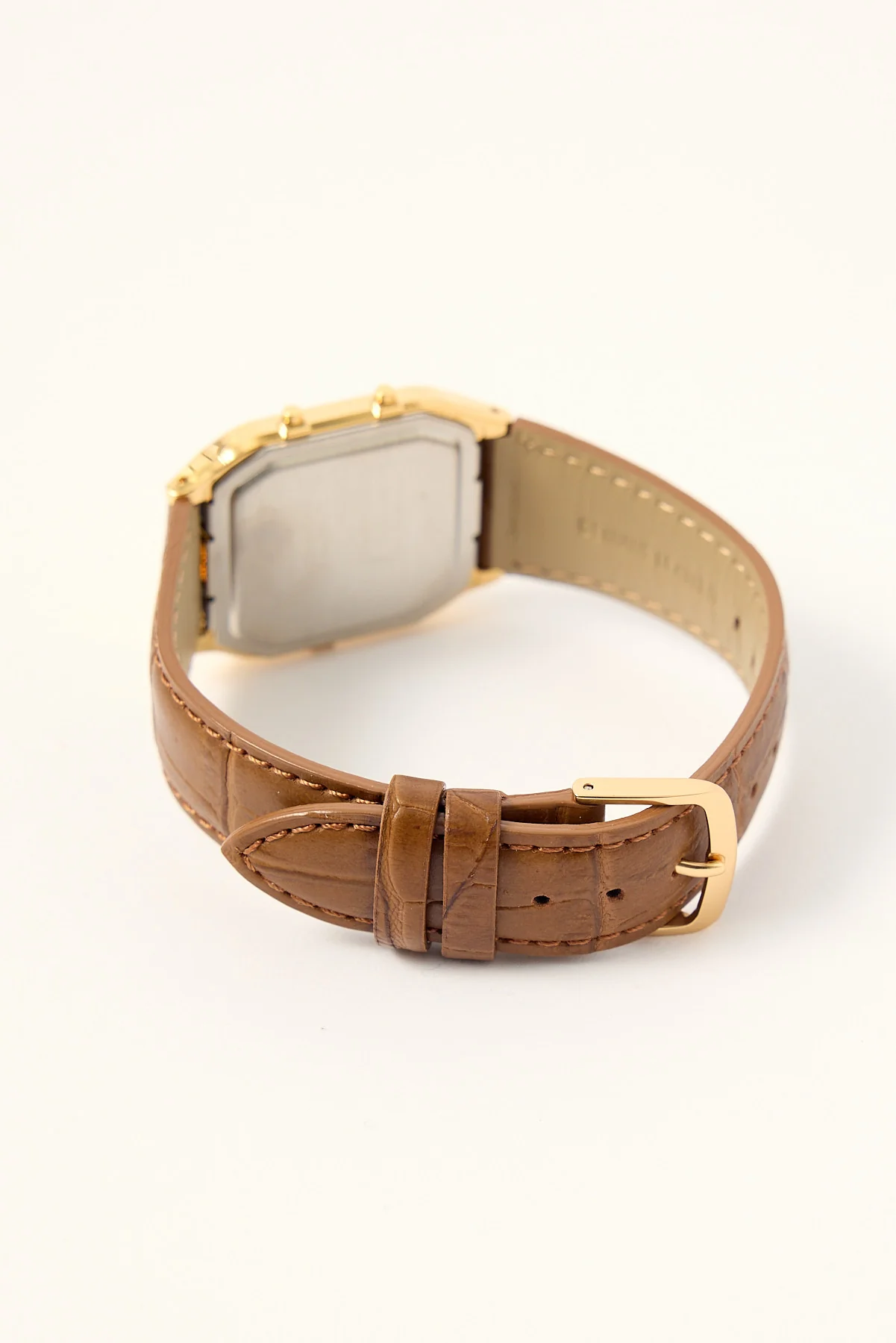Casio AQ230EGL-9 Duo Watch Gold/Tan Croc PU Strap - Image 2