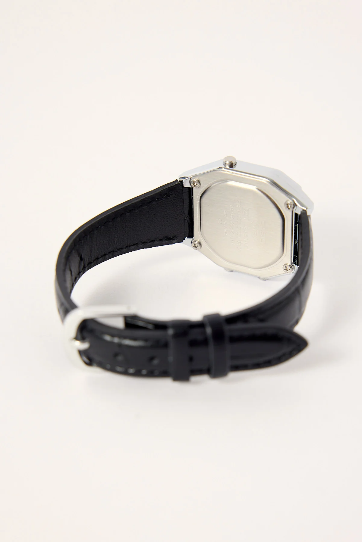 Casio LA Genuine Leather band Addition Watch Black Leather - Image 3