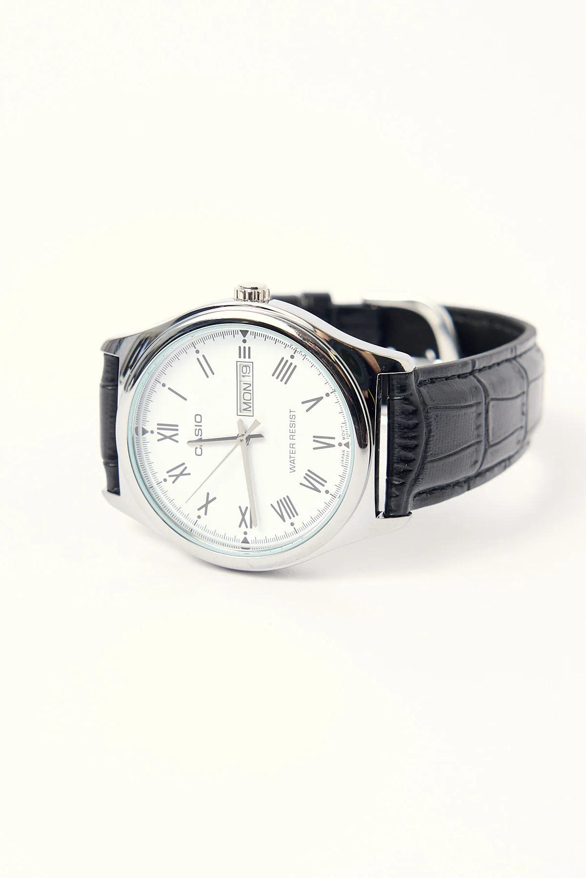 Casio MTPV006L-7B Analogue Watch Silver/Black Croc PU - Image 2