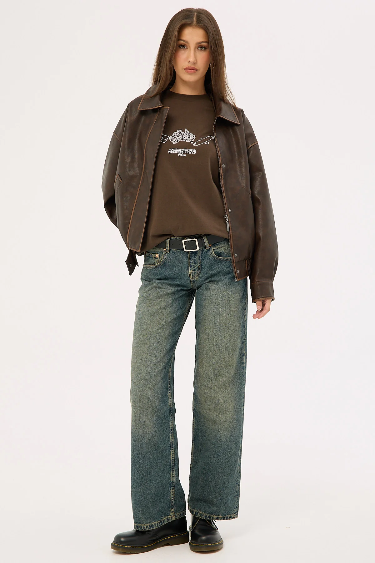 Clothing The Gaps Icon Tee Brown - Image 3