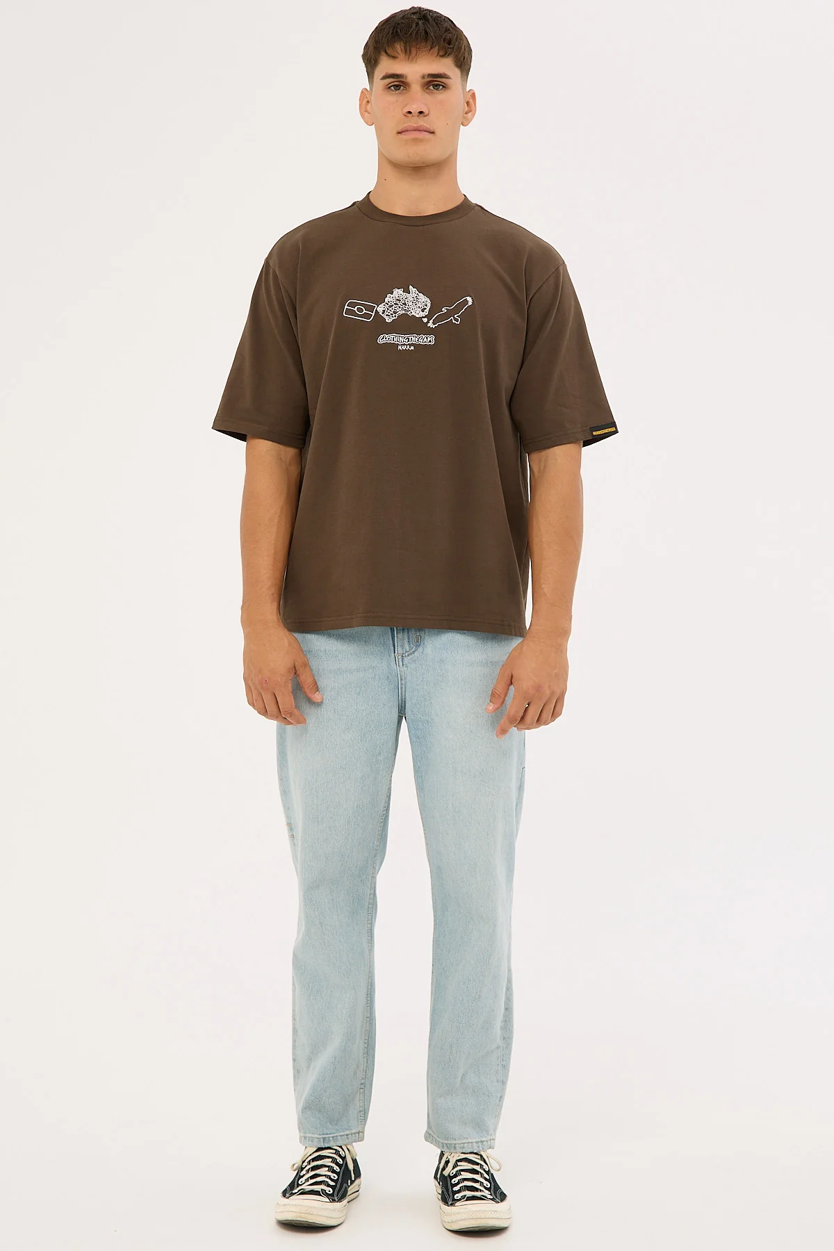 Clothing The Gaps Icon Tee Brown - Image 4