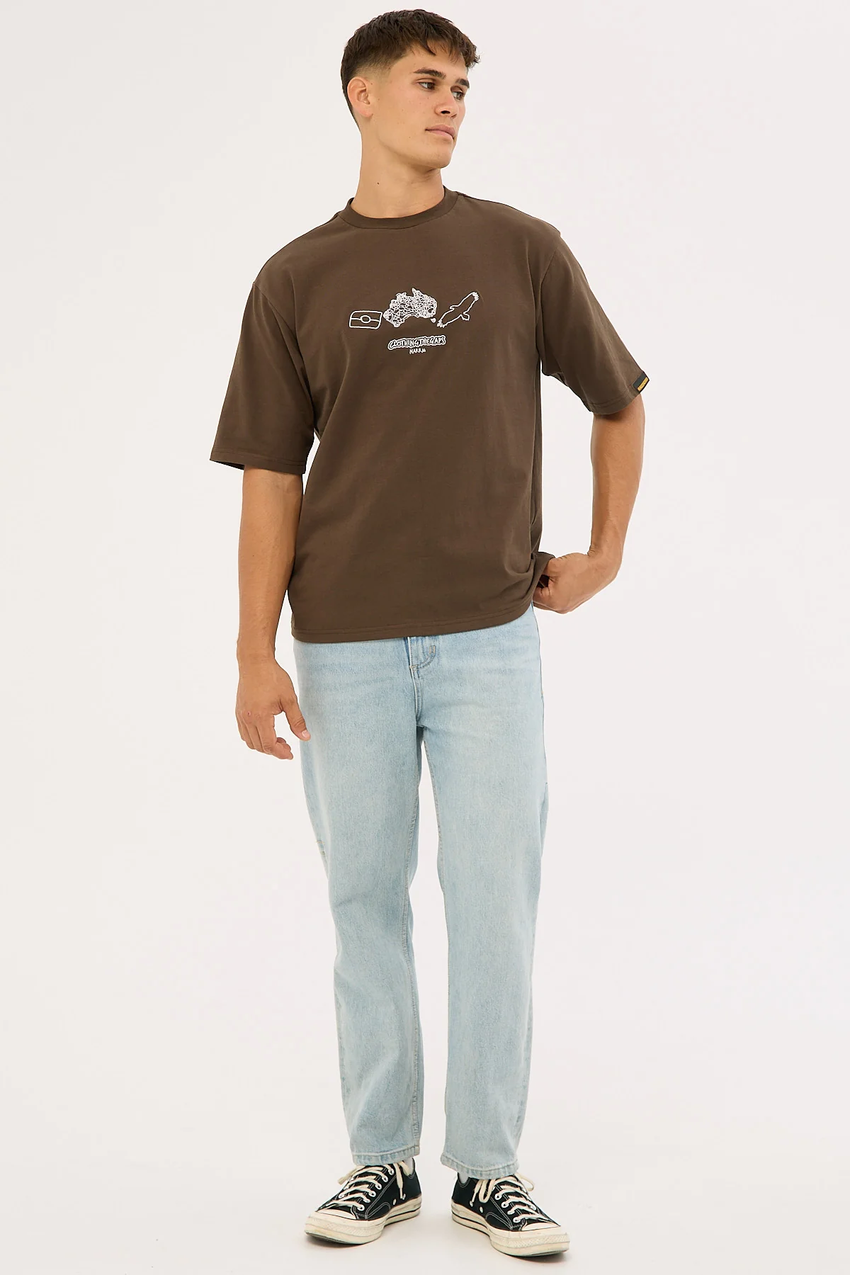 Clothing The Gaps Icon Tee Brown - Image 6