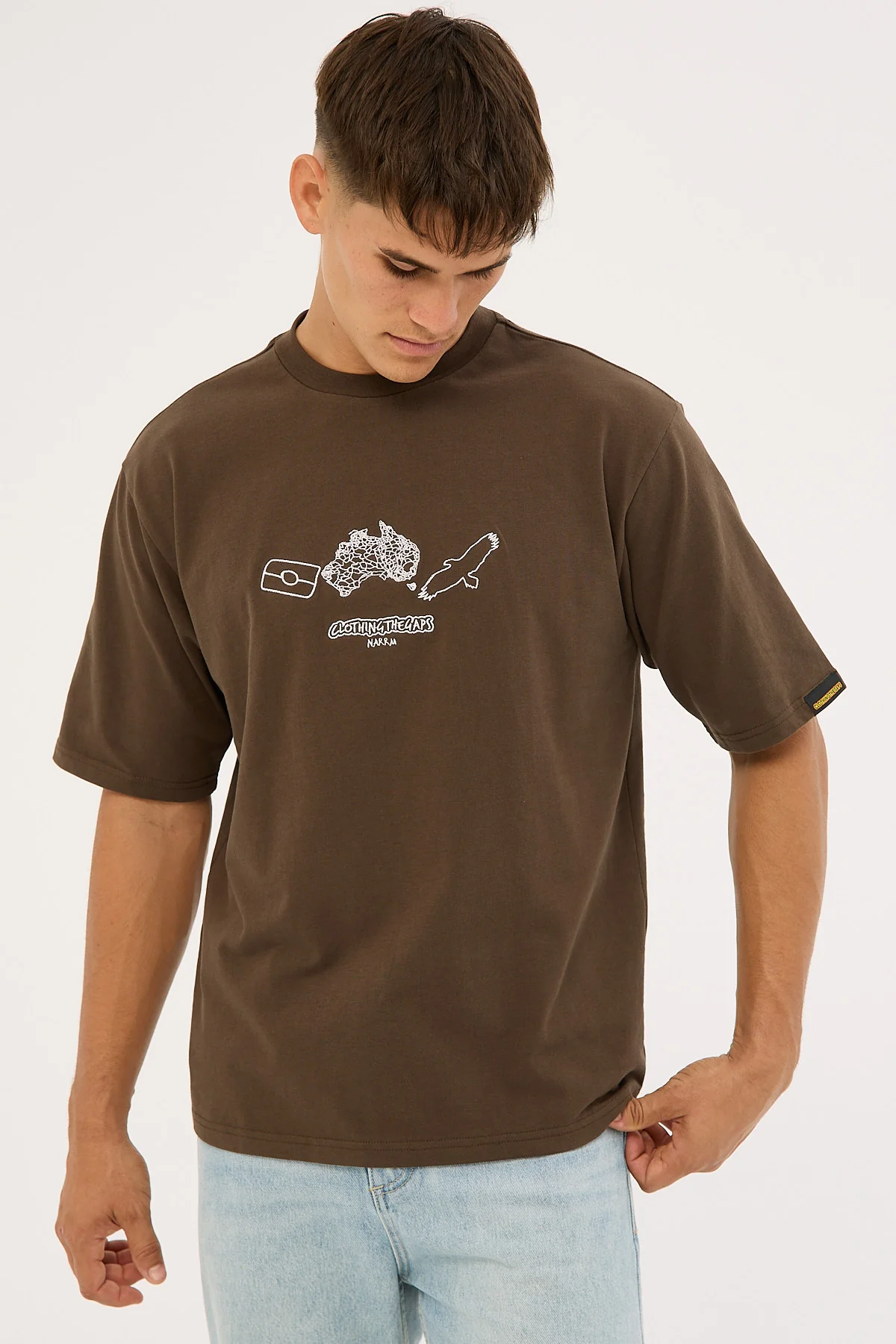 Clothing The Gaps Icon Tee Brown - Image 7