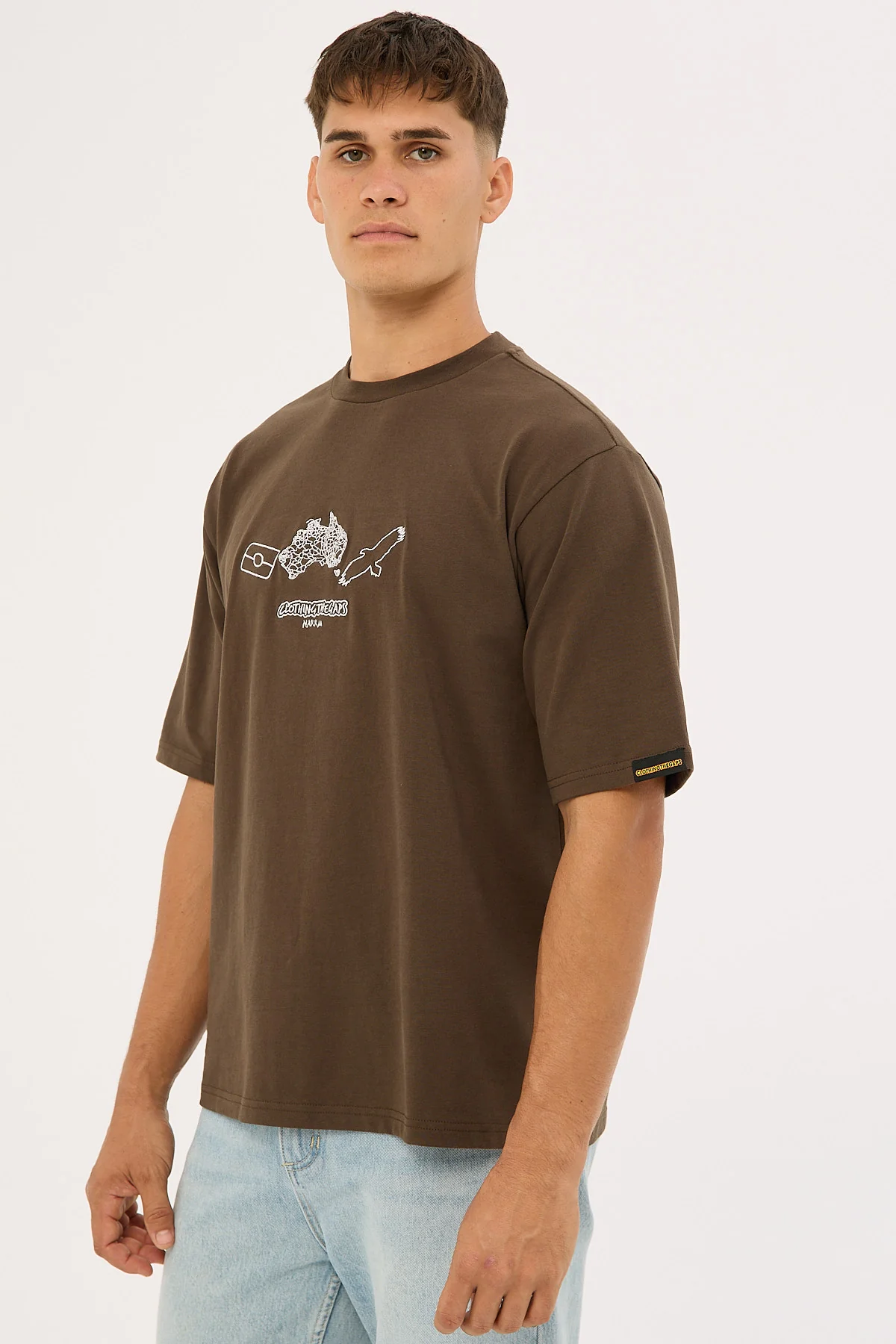 Clothing The Gaps Icon Tee Brown - Image 8
