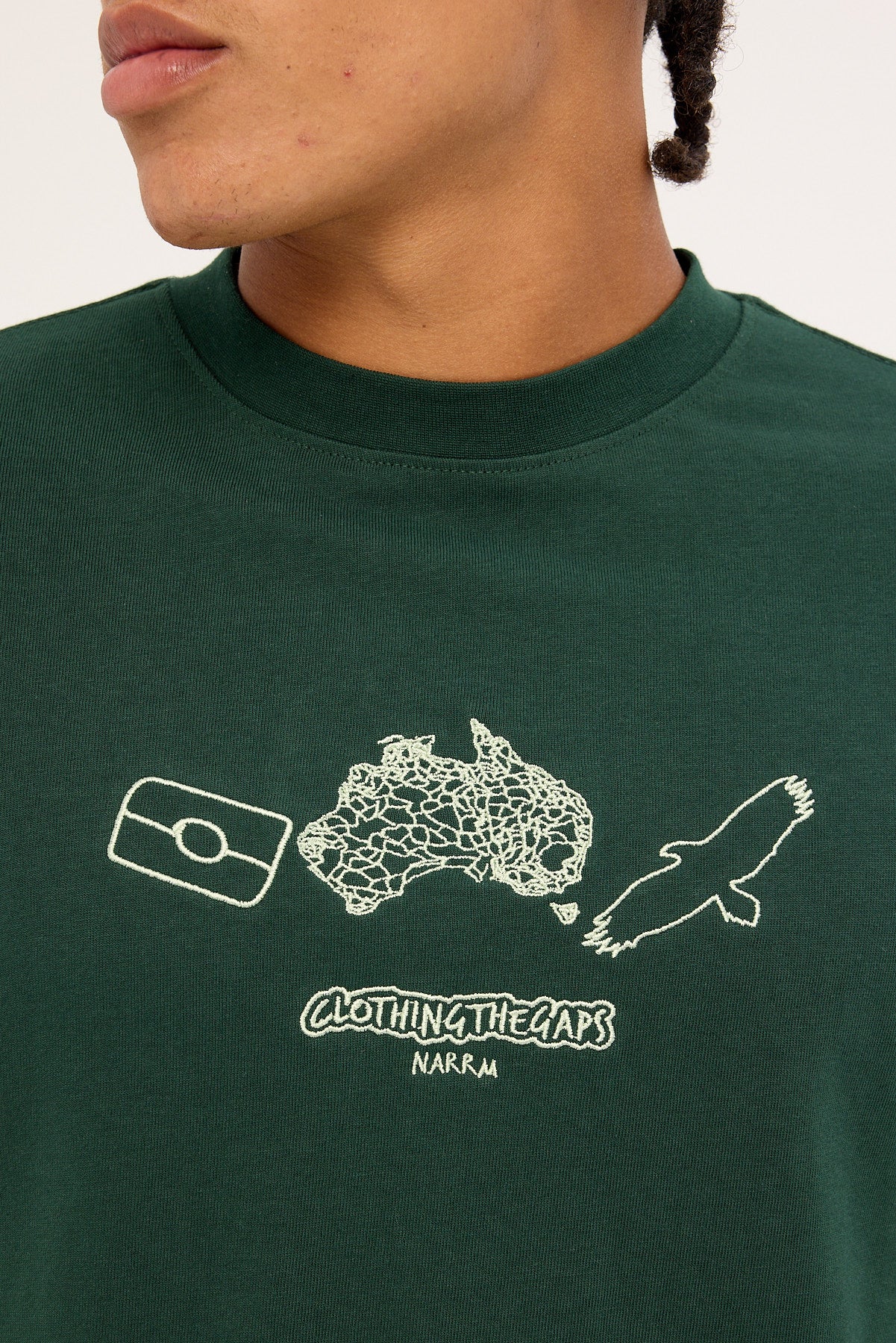 Clothing The Gaps Icon Tee Forest Green - Image 3