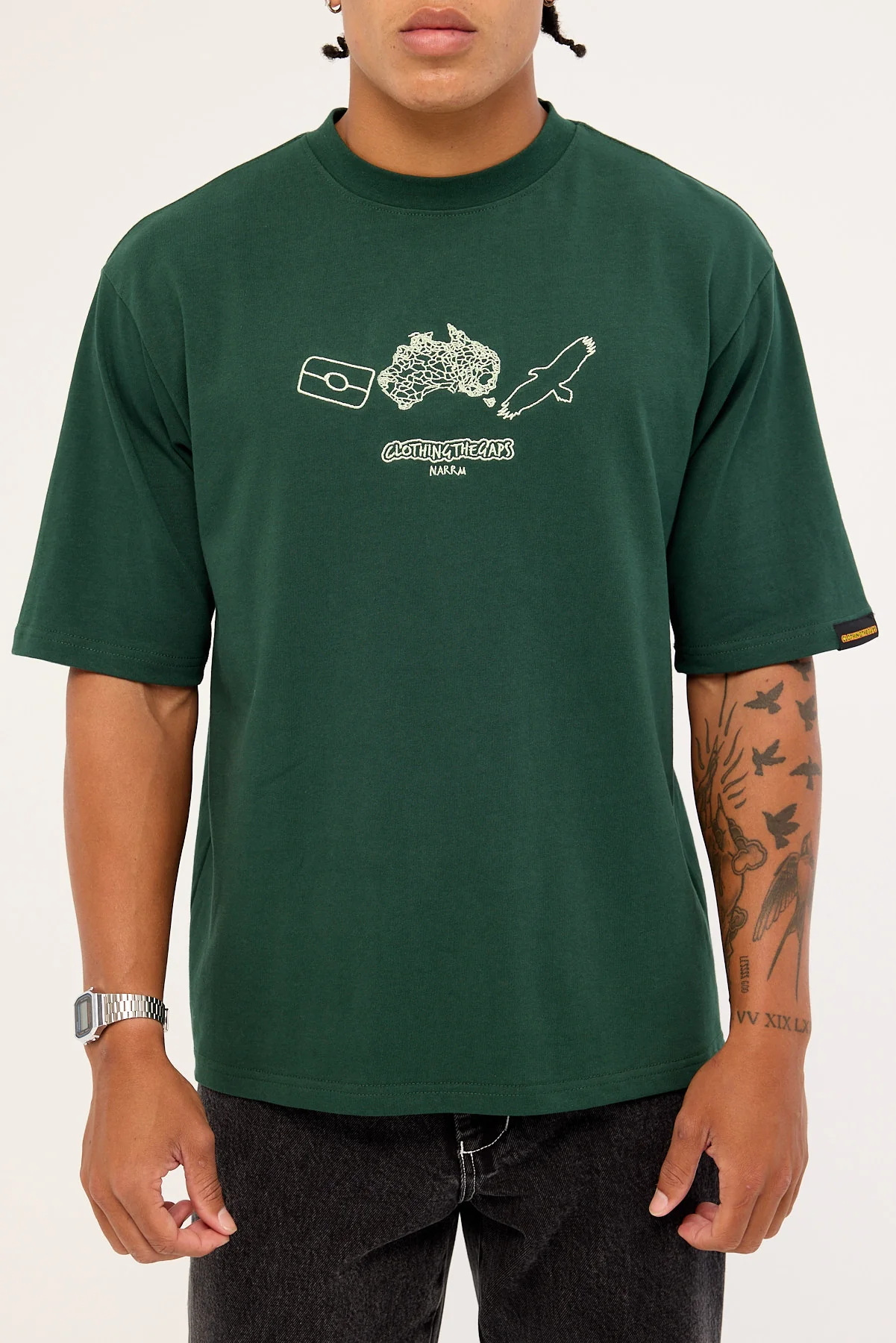 Clothing The Gaps Icon Tee Forest Green - Image 9