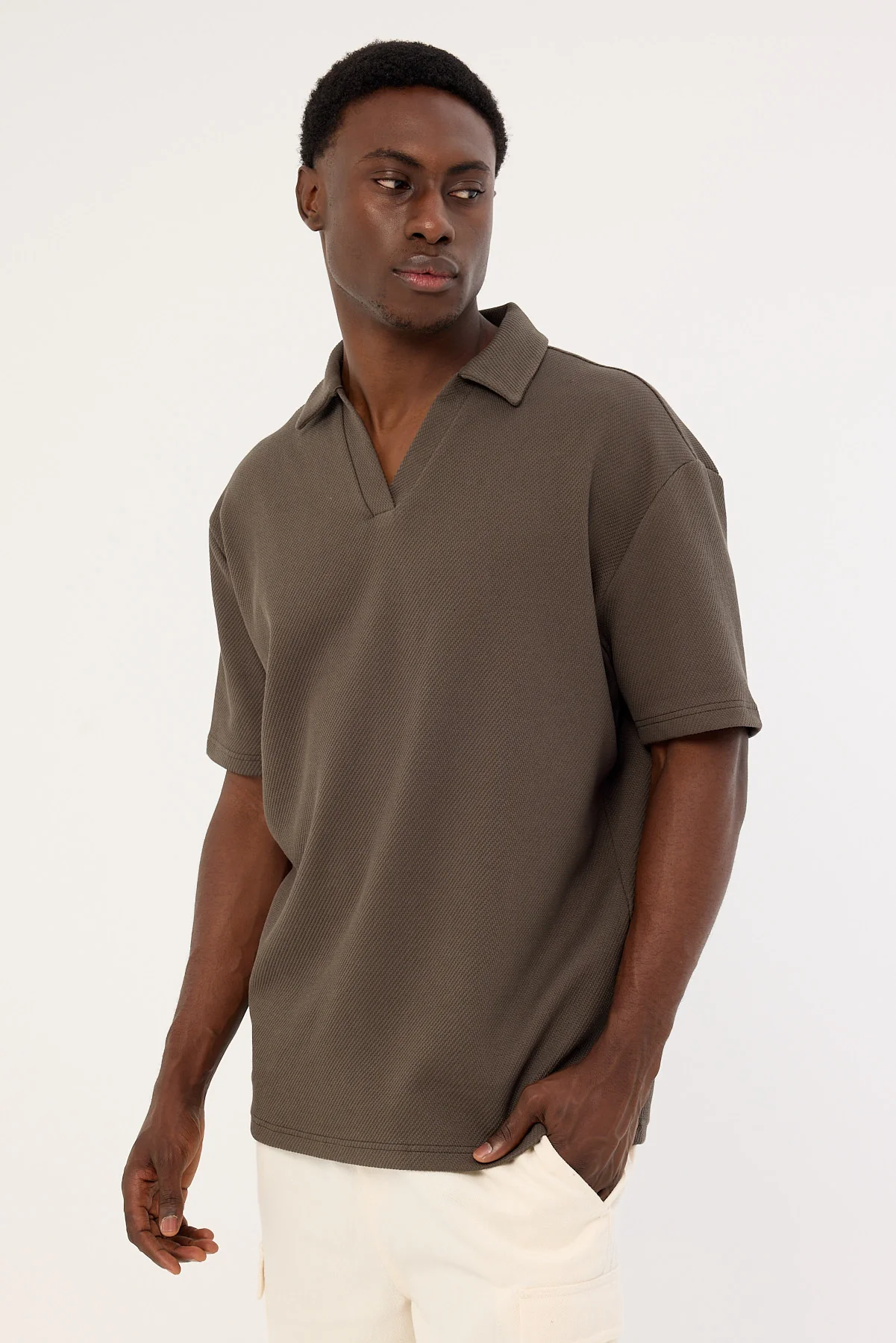 Common Need Alfie Boxy Polo Asphalt - Image 4
