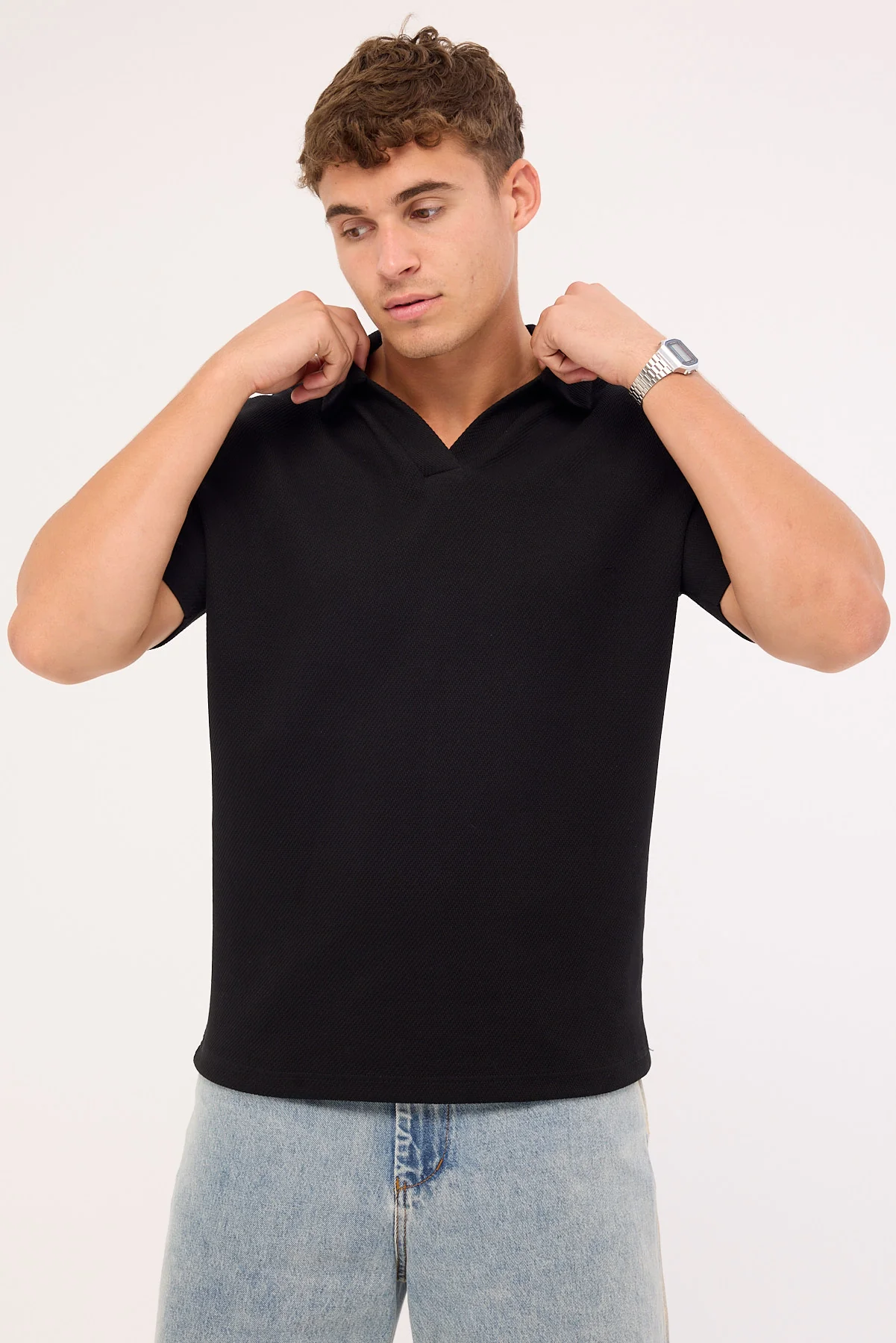 Common Need Alfie Boxy Polo Black - Image 7