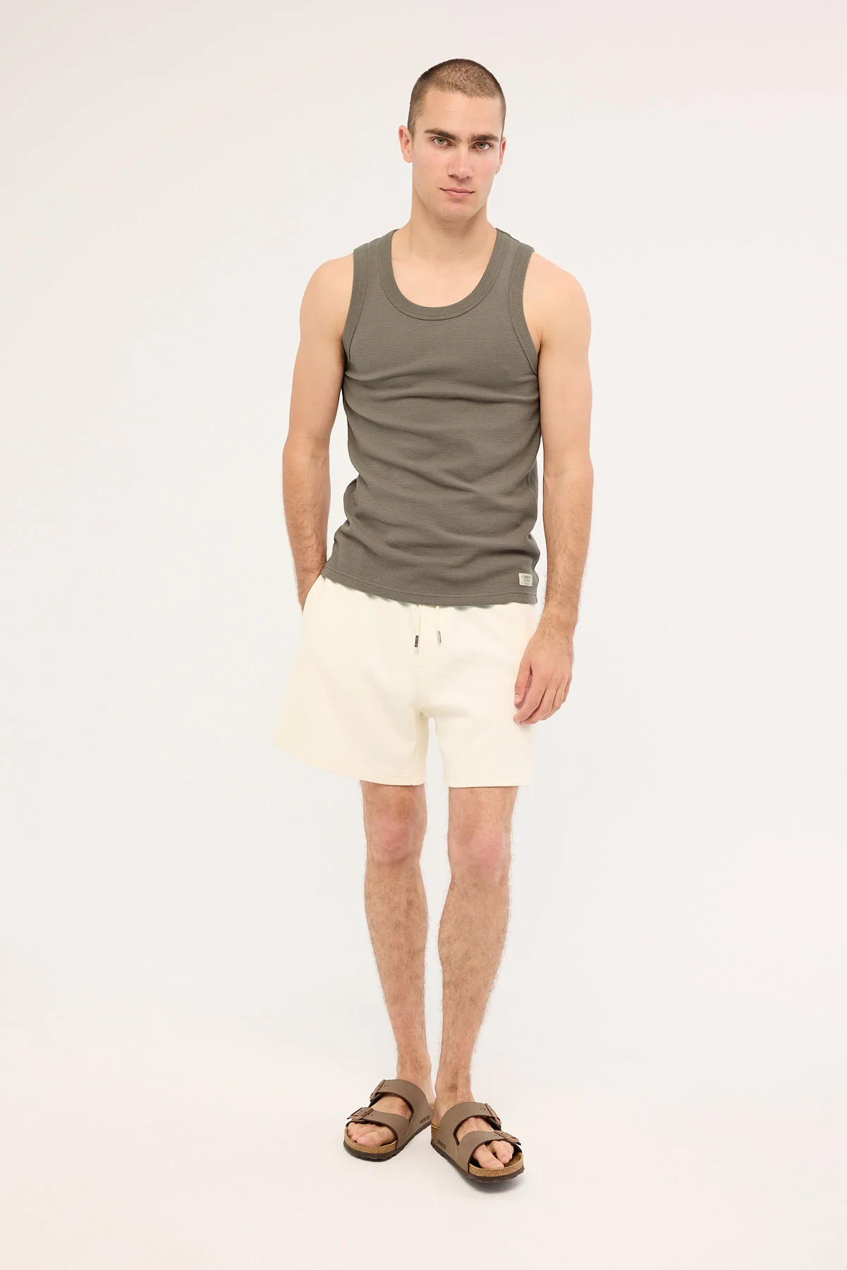 Common Need Alfie Elastic Waist Short Off White