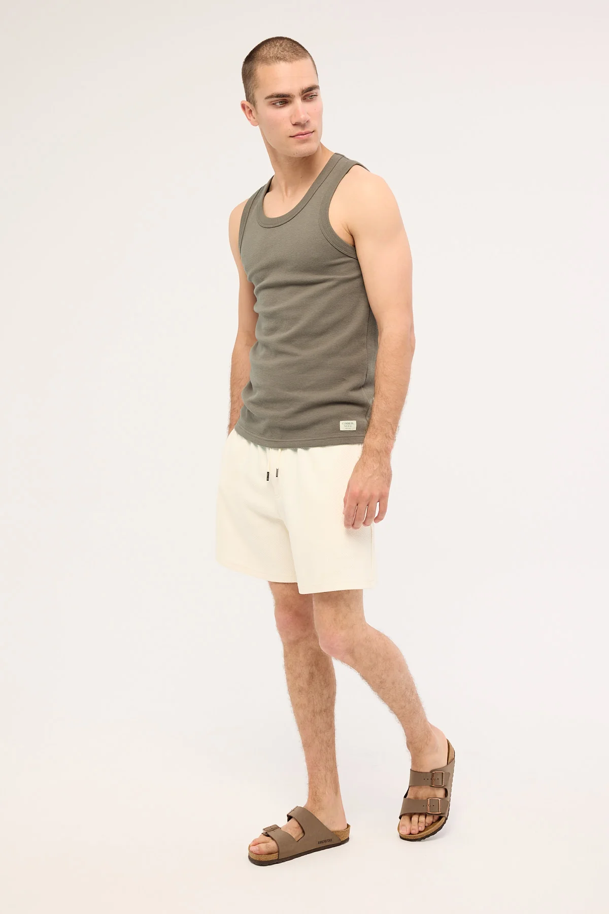 Common Need Alfie Elastic Waist Short Off White - Image 4