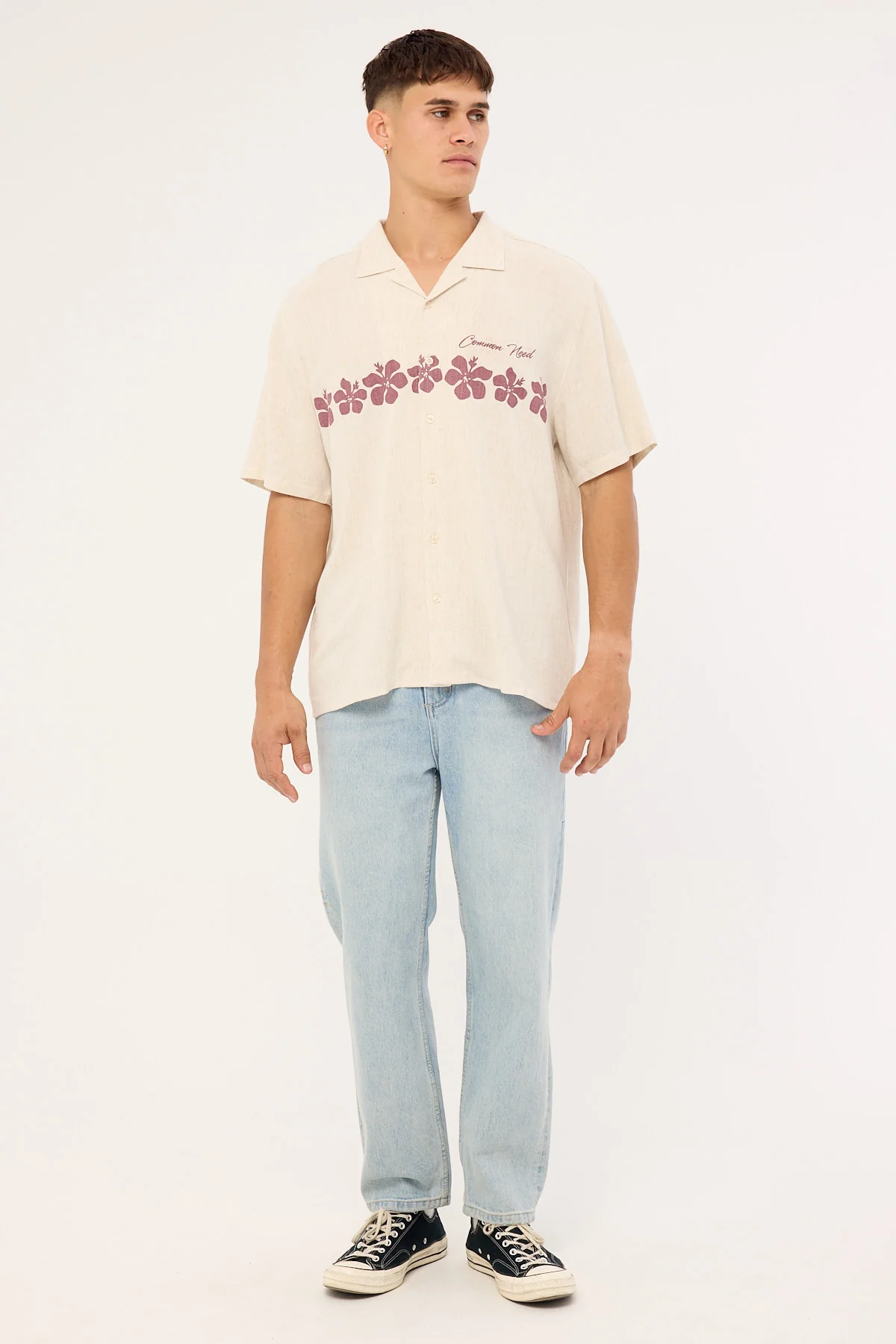 Common Need Aloha Linen Resort Shirt Natural - Image 2