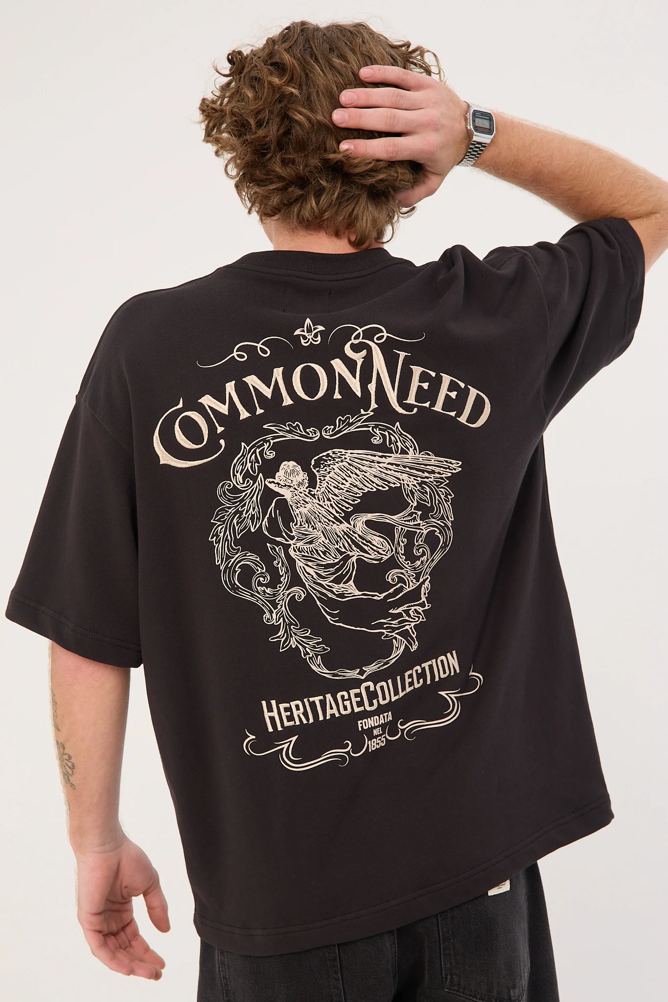 Common Need Angelico Loopback Easy Tee Night Black