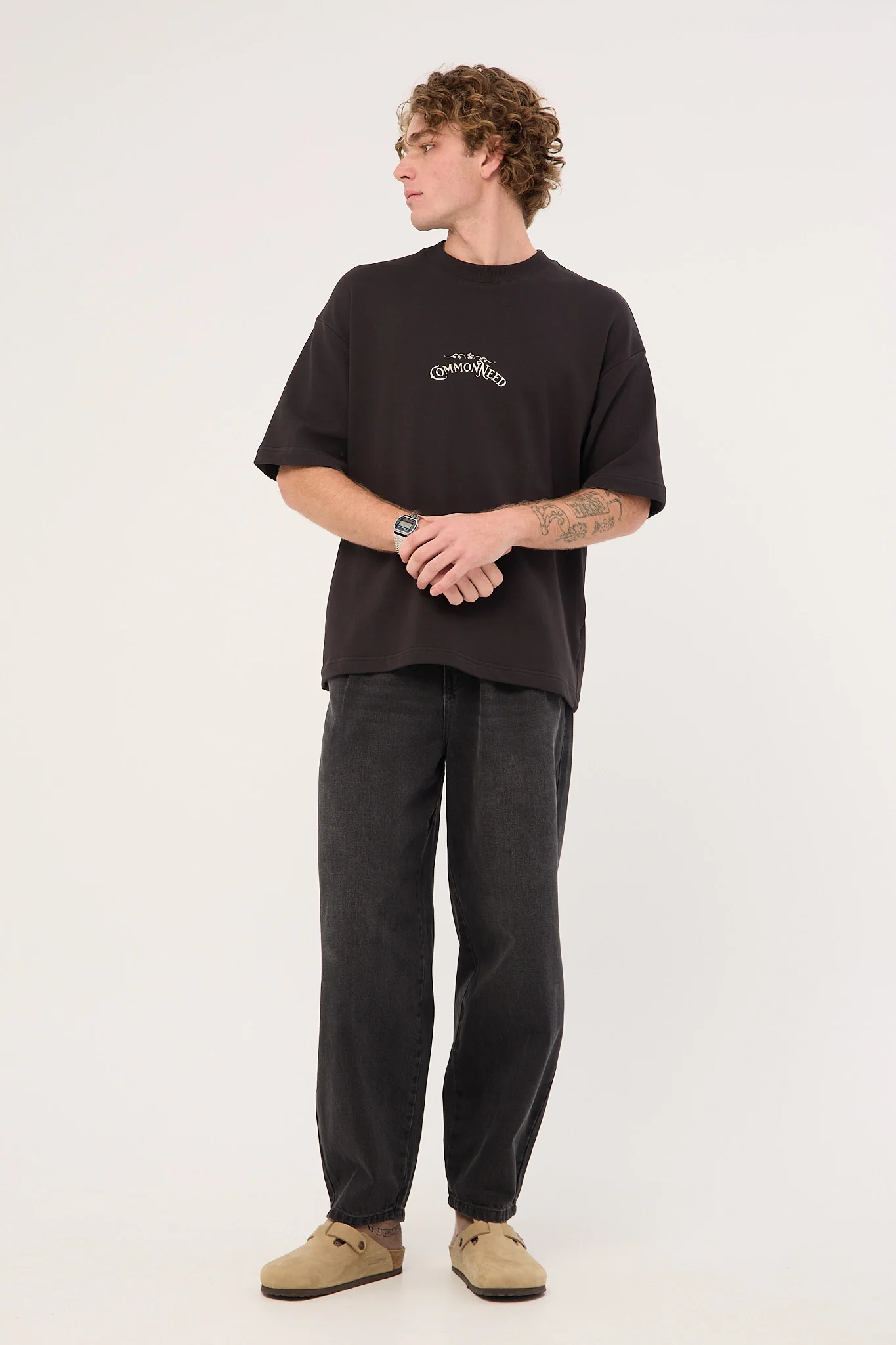 Common Need Angelico Loopback Easy Tee Night Black - Image 3