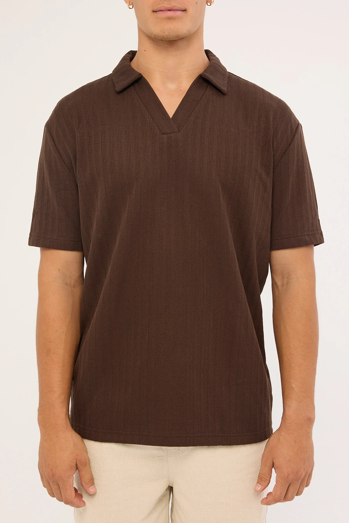 Common Need Arthur Boxy Polo Brown - Image 7