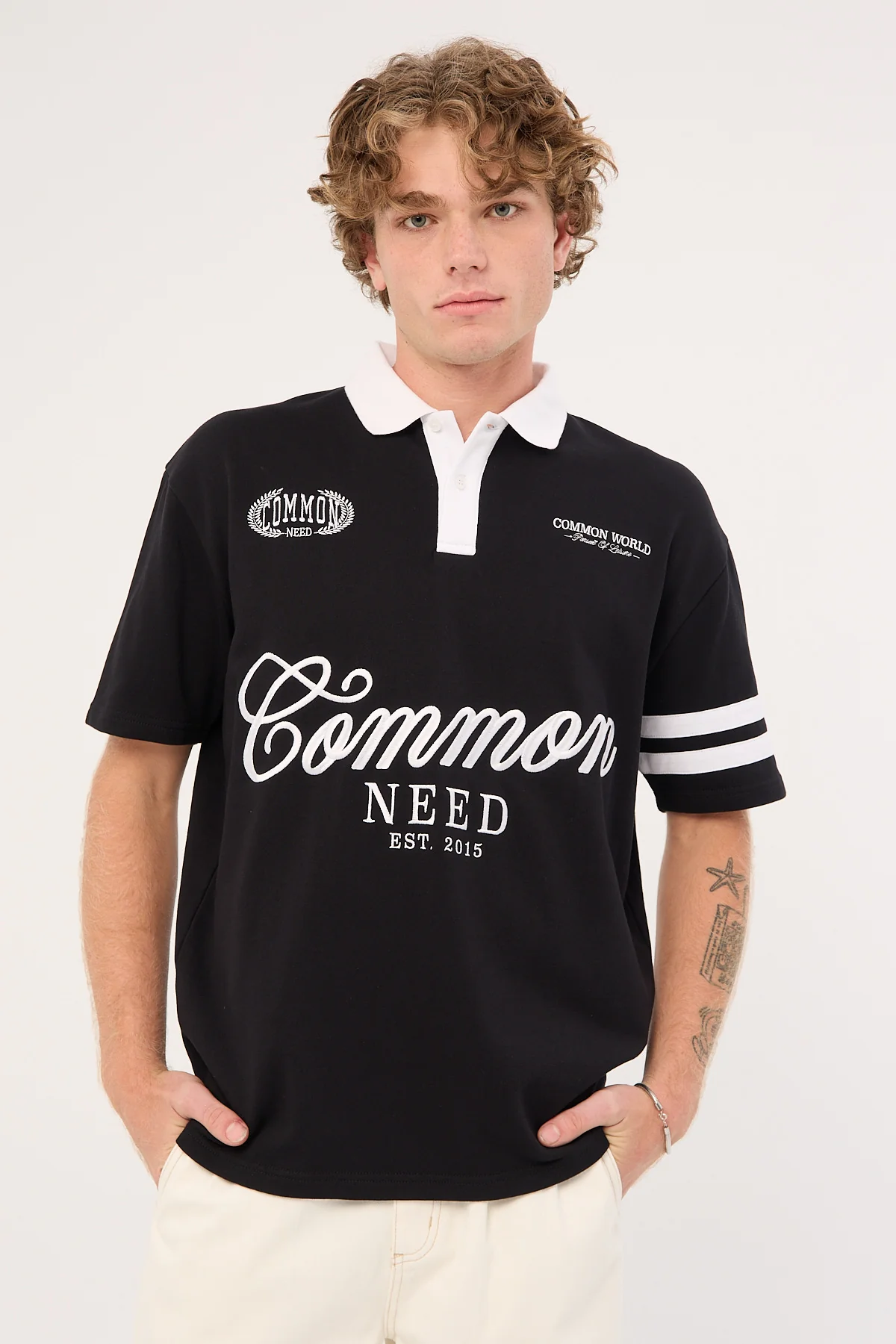 Common Need Ascend Short Sleeve Rugby Polo Black