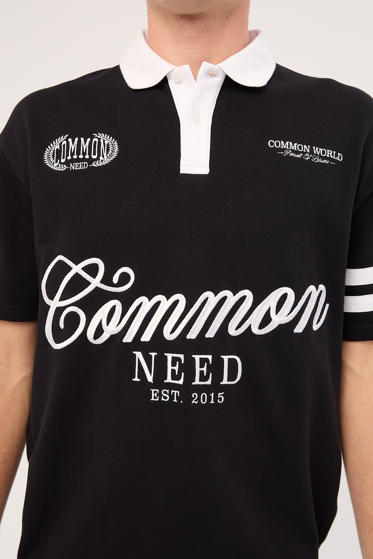 Common Need Ascend Short Sleeve Rugby Polo Black - Image 5