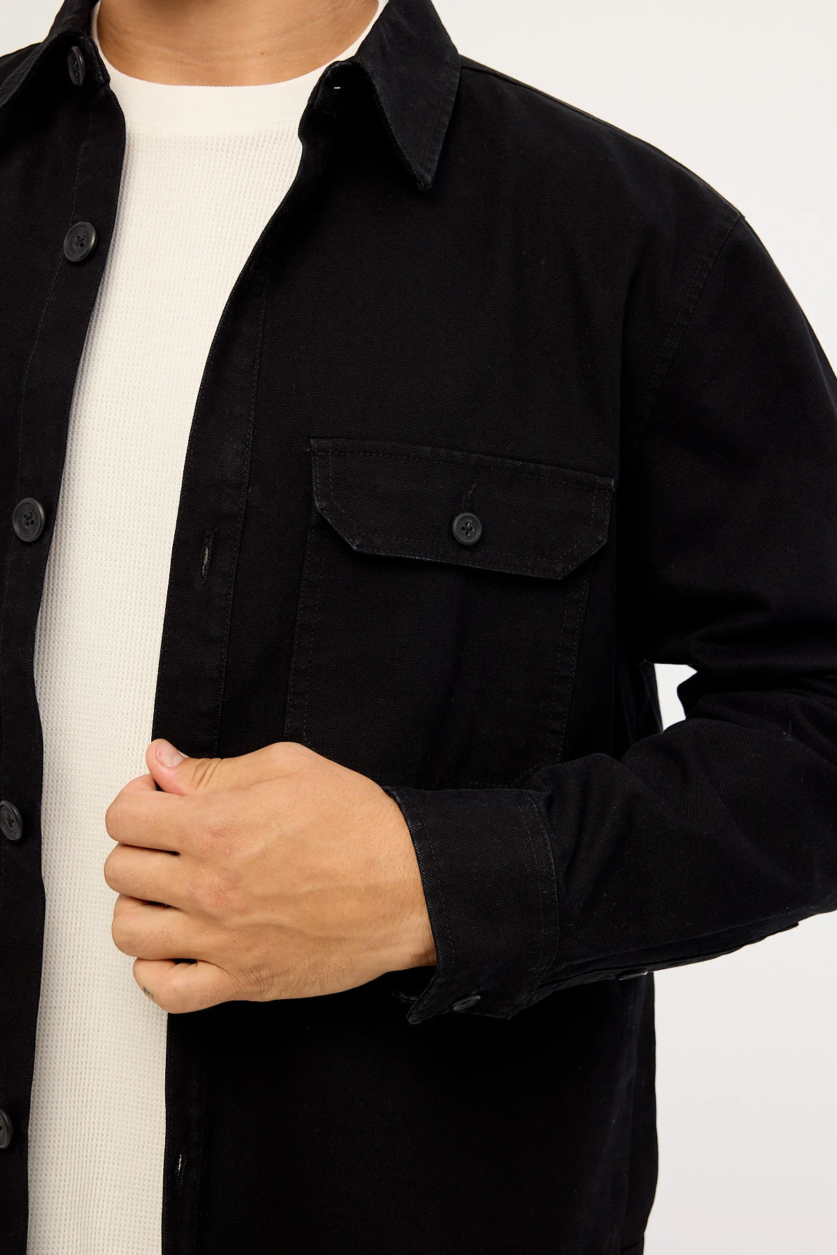 Common Need Ascent Heavyweight Overshirt Washed Black - Image 3