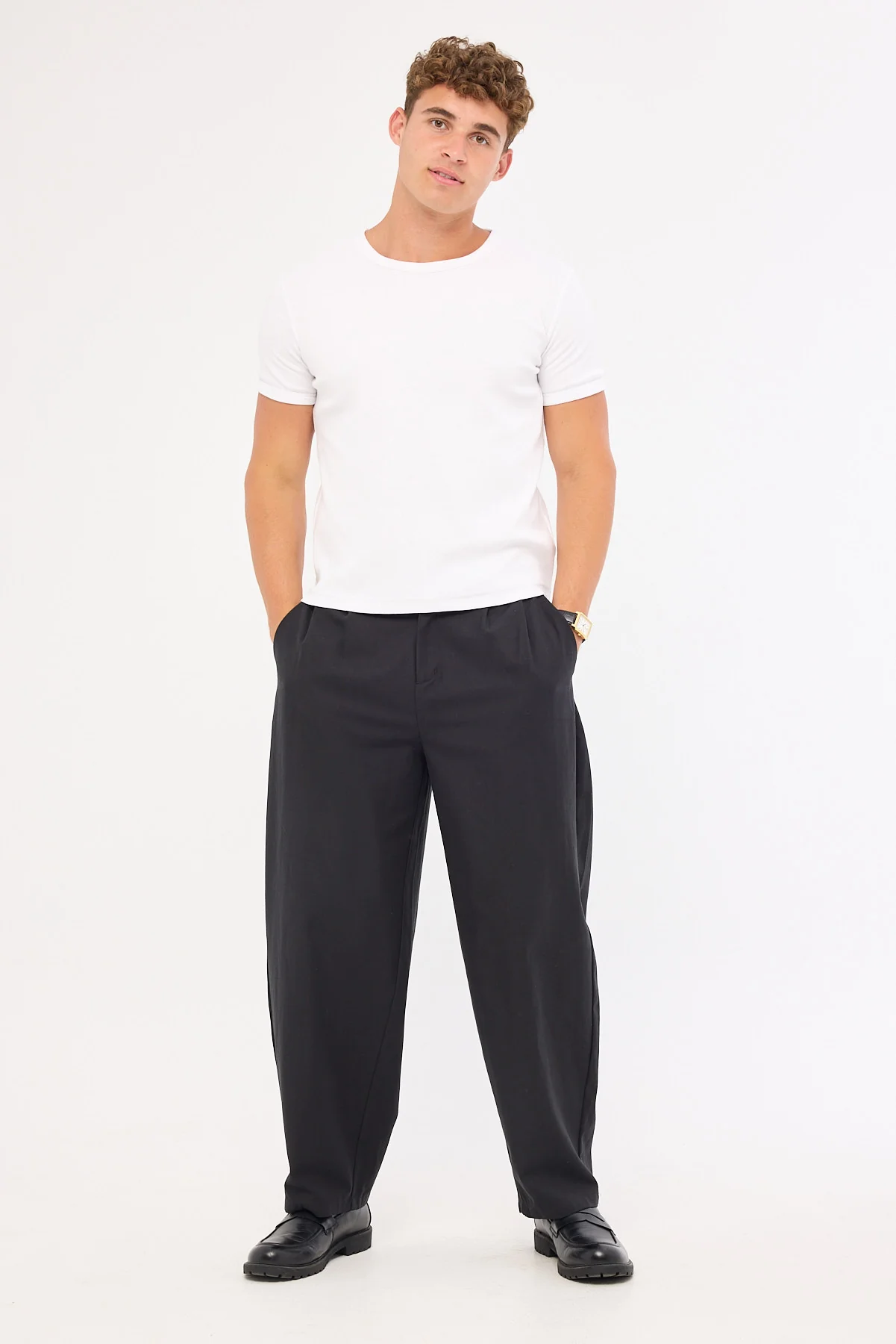 Common Need Ascot Tight Ribbed Cotton Tee White - Image 2
