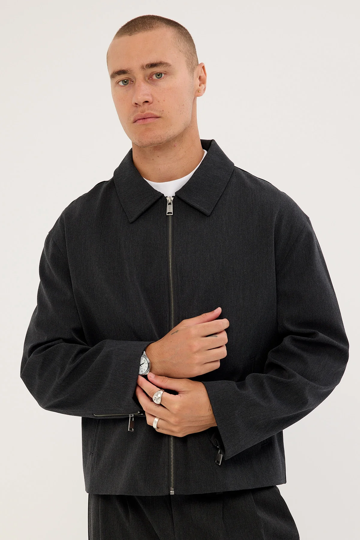 Common Need Atticus Cropped Jacket Grey - Image 6