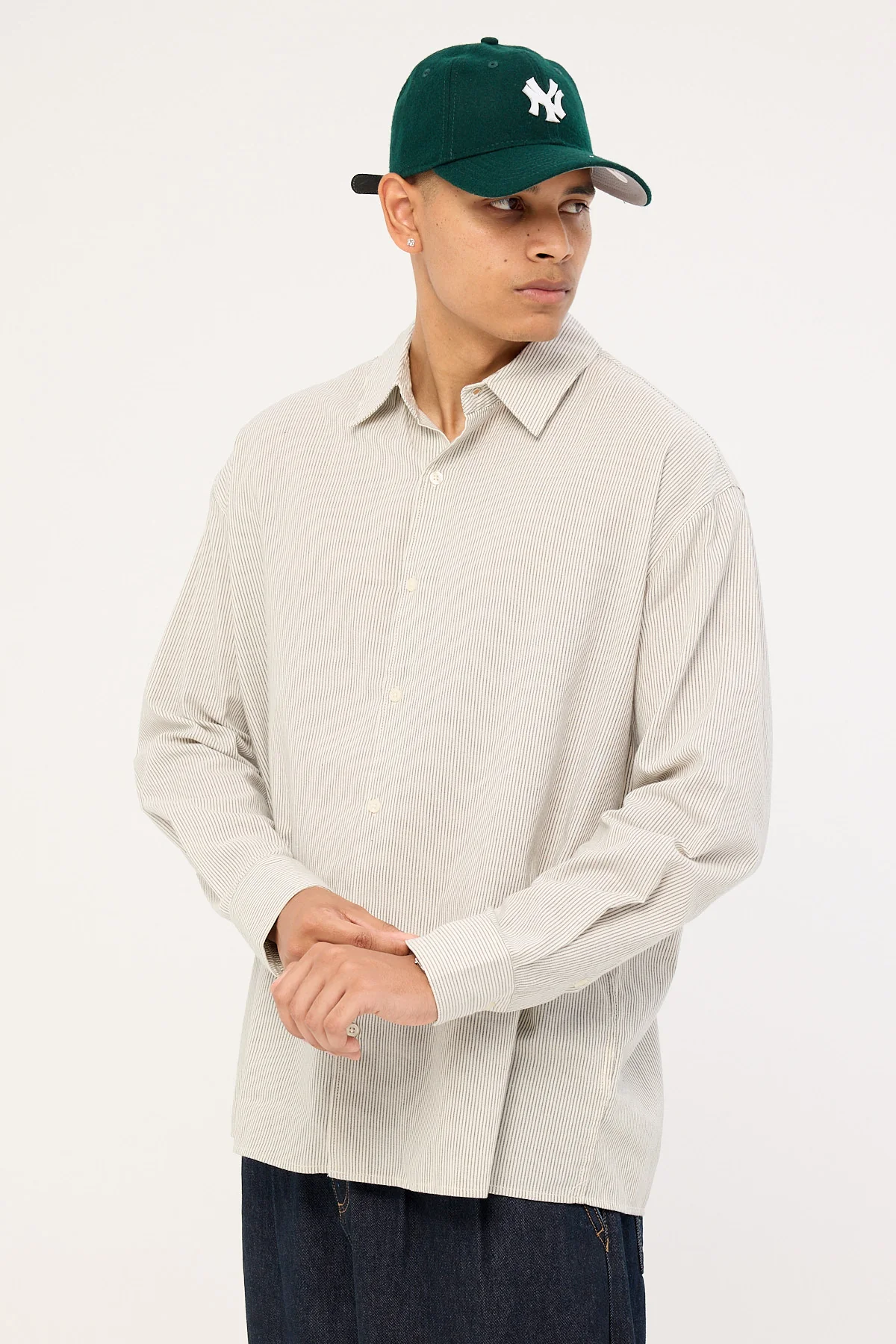 Common Need Babylon Long Sleeve Shirt Oat Stripe - Image 3