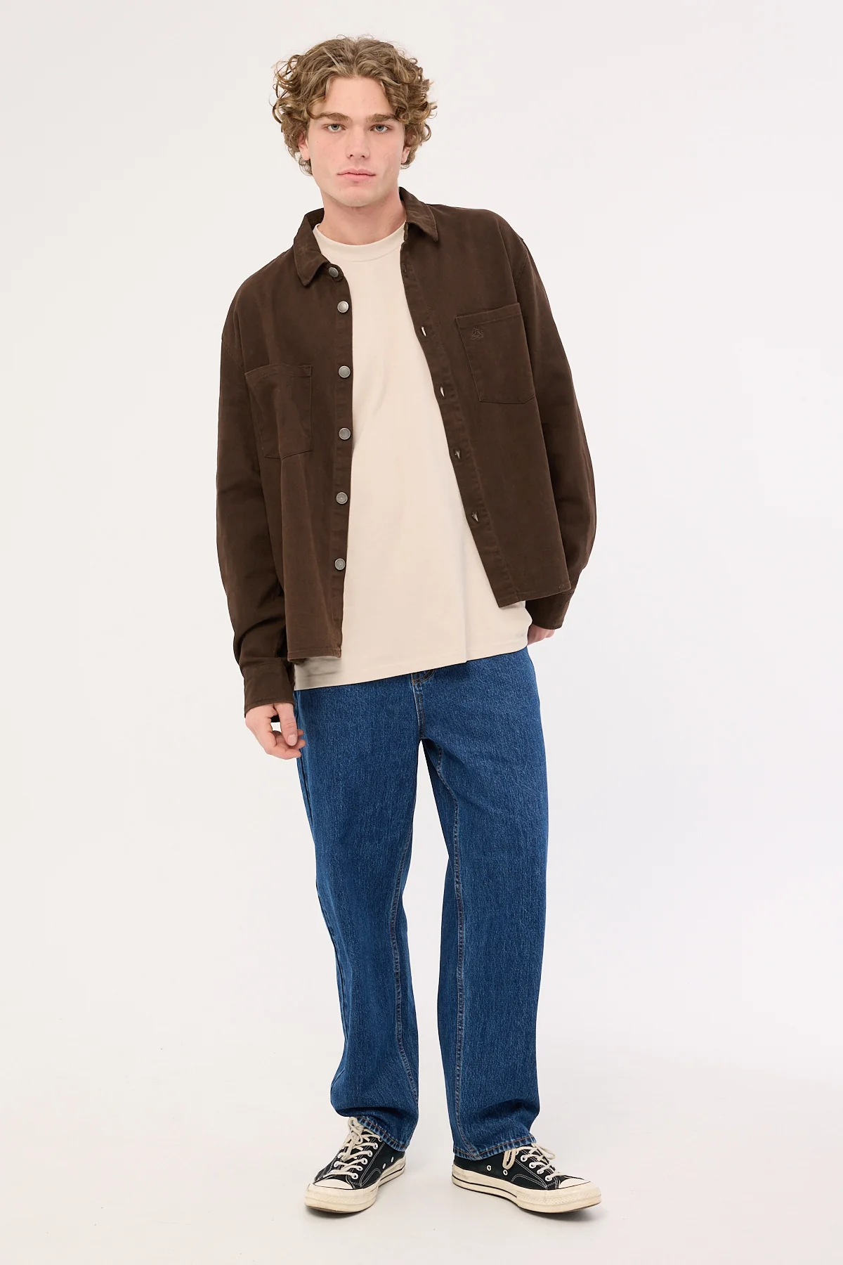 Common Need Bellmere Boxy Overshirt Washed Brown