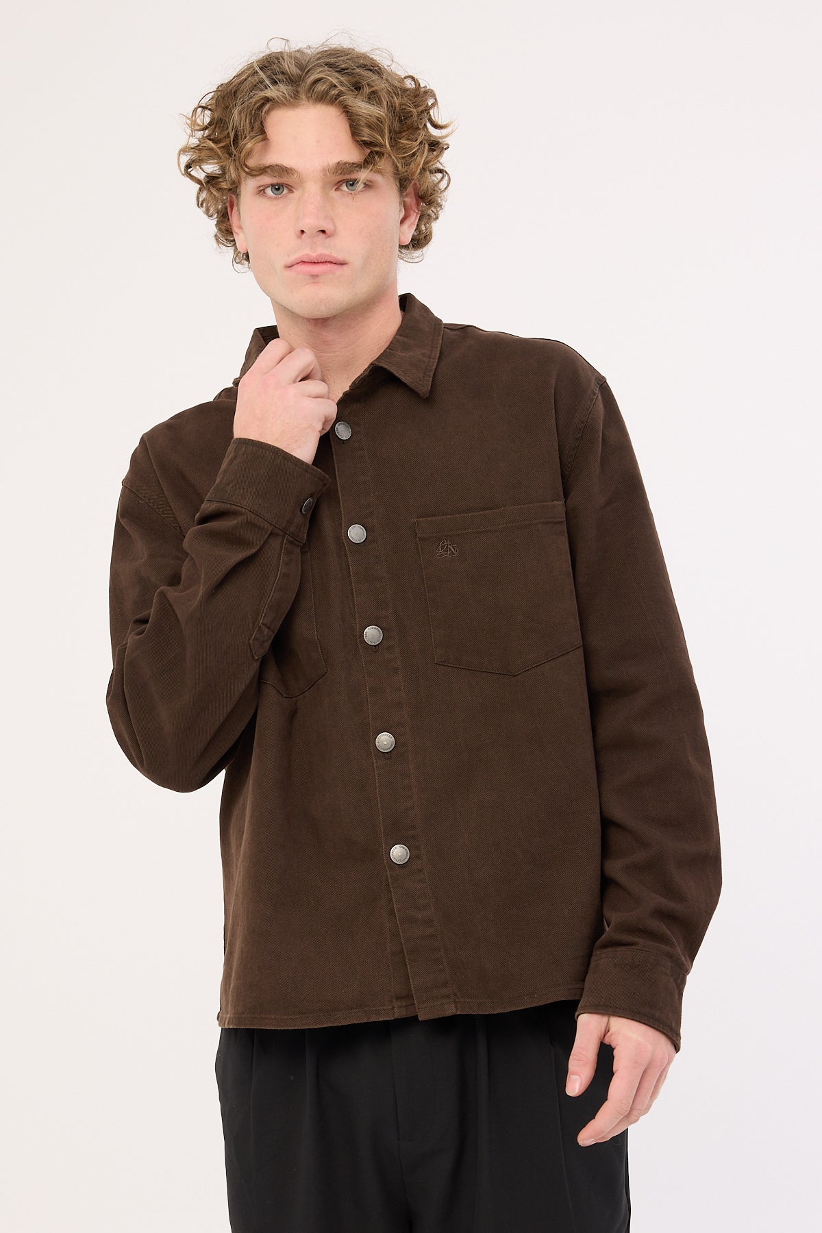 Common Need Bellmere Boxy Overshirt Washed Brown - Image 3