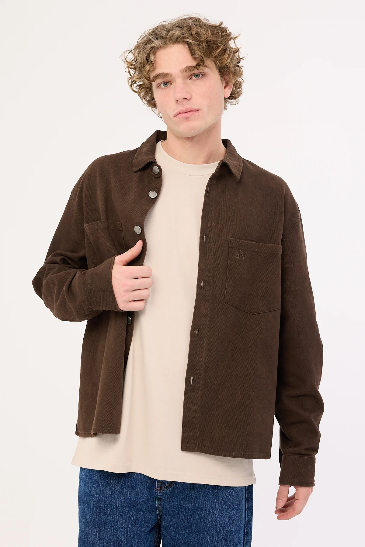 Common Need Bellmere Boxy Overshirt Washed Brown - Image 5