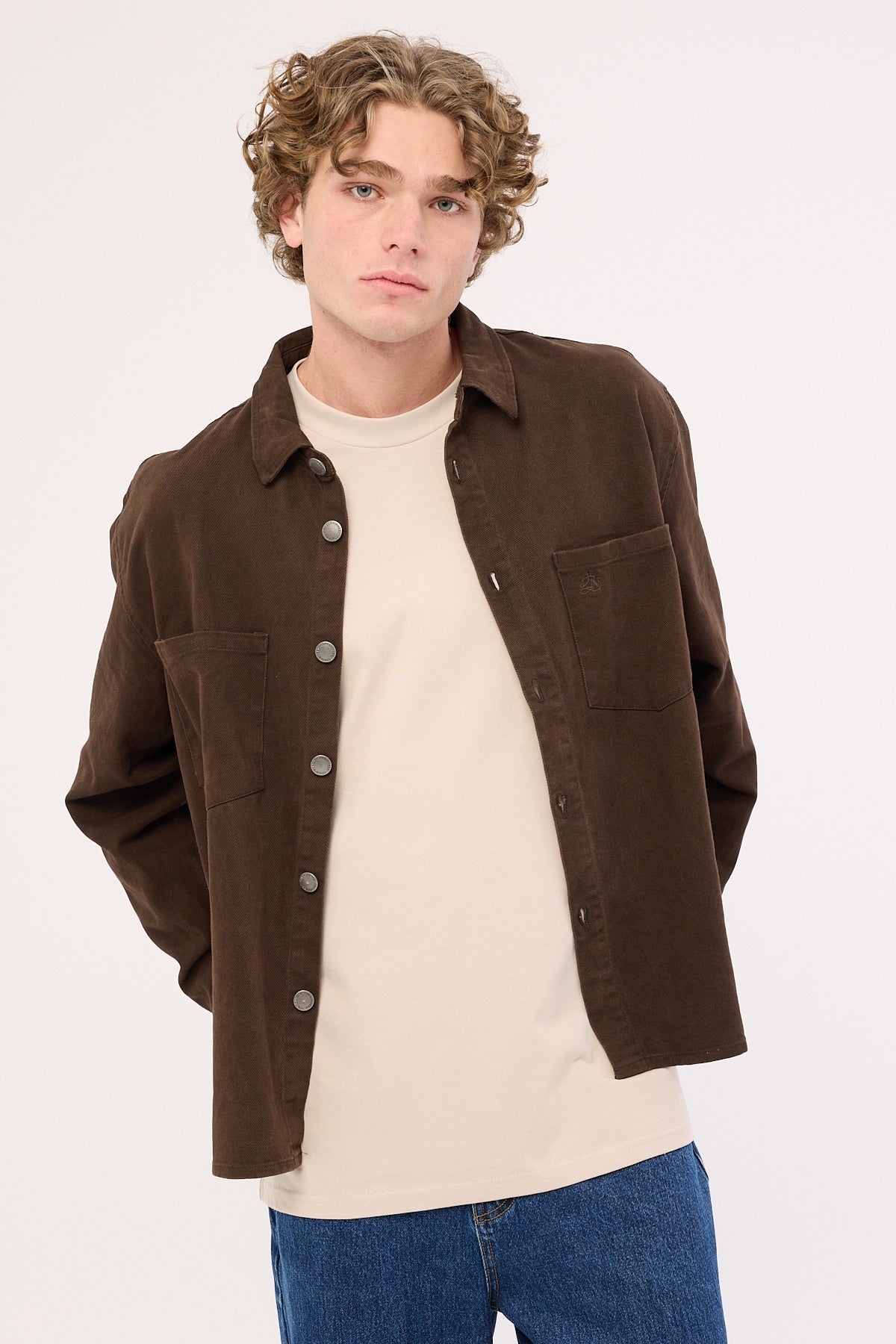 Common Need Bellmere Boxy Overshirt Washed Brown - Image 6